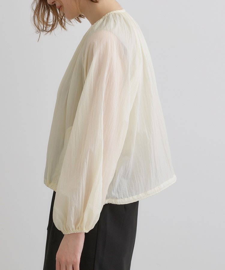 グローブ grove 【洗える】シアーナイロンギャザーブルゾン （ライトグリーン(020)） ライトグリーン(020)