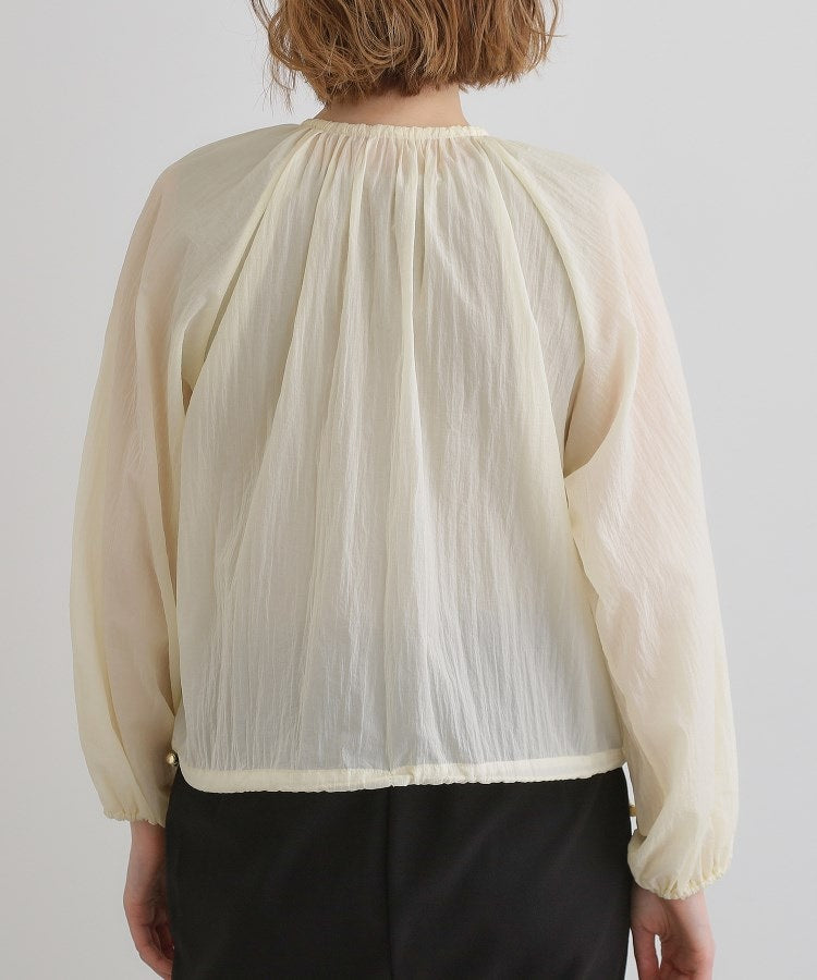 グローブ grove 【洗える】シアーナイロンギャザーブルゾン （ライトグリーン(020)） ライトグリーン(020)