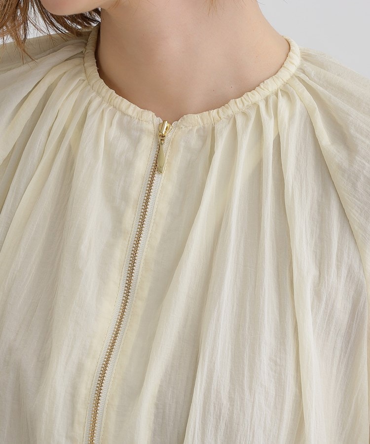 グローブ grove 【洗える】シアーナイロンギャザーブルゾン （ライトグリーン(020)） ライトグリーン(020)