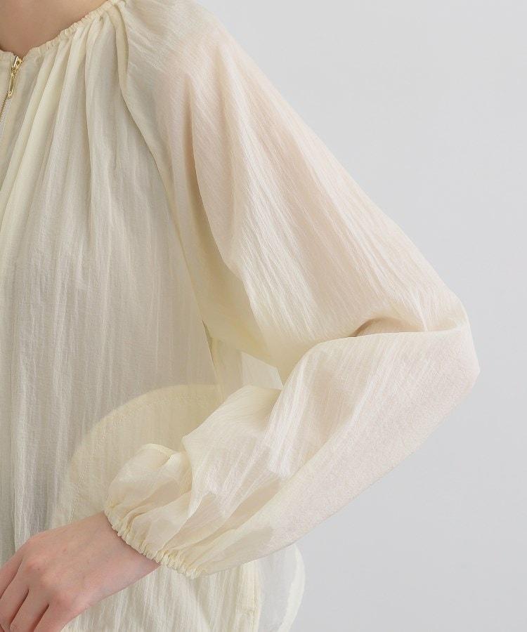 グローブ grove 【洗える】シアーナイロンギャザーブルゾン （ライトグリーン(020)） ライトグリーン(020)