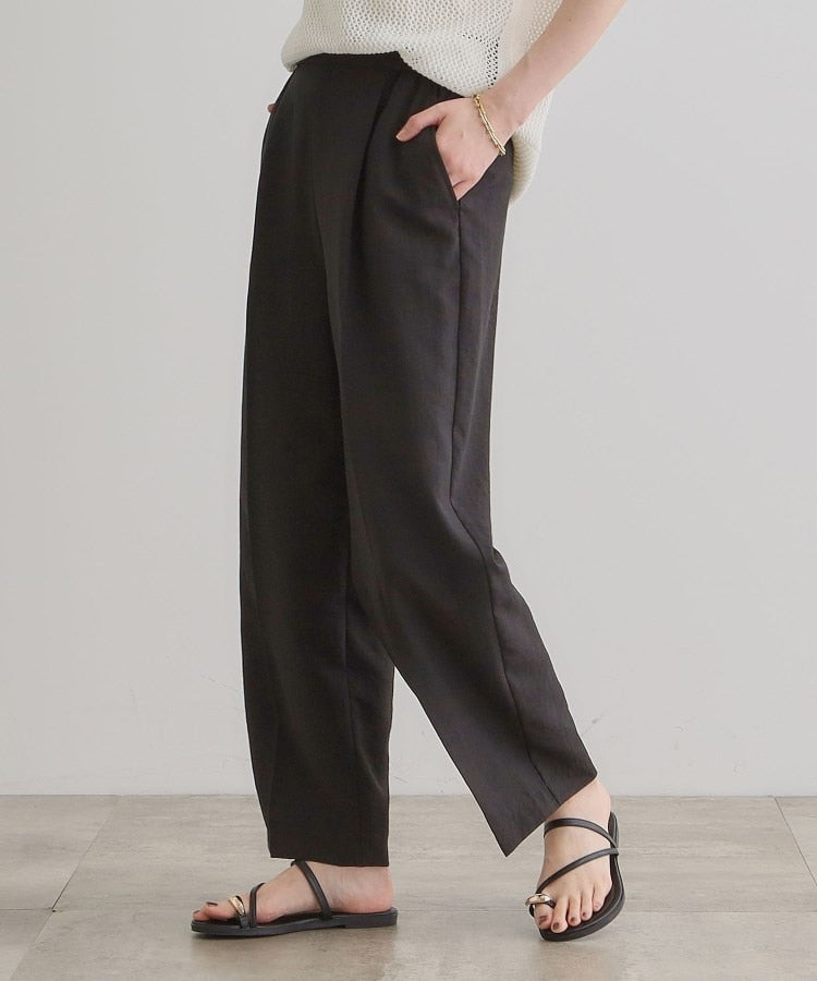 グローブ grove 麻調センタープレスワイドパンツ （モカブラウン(042)） モカブラウン(042)