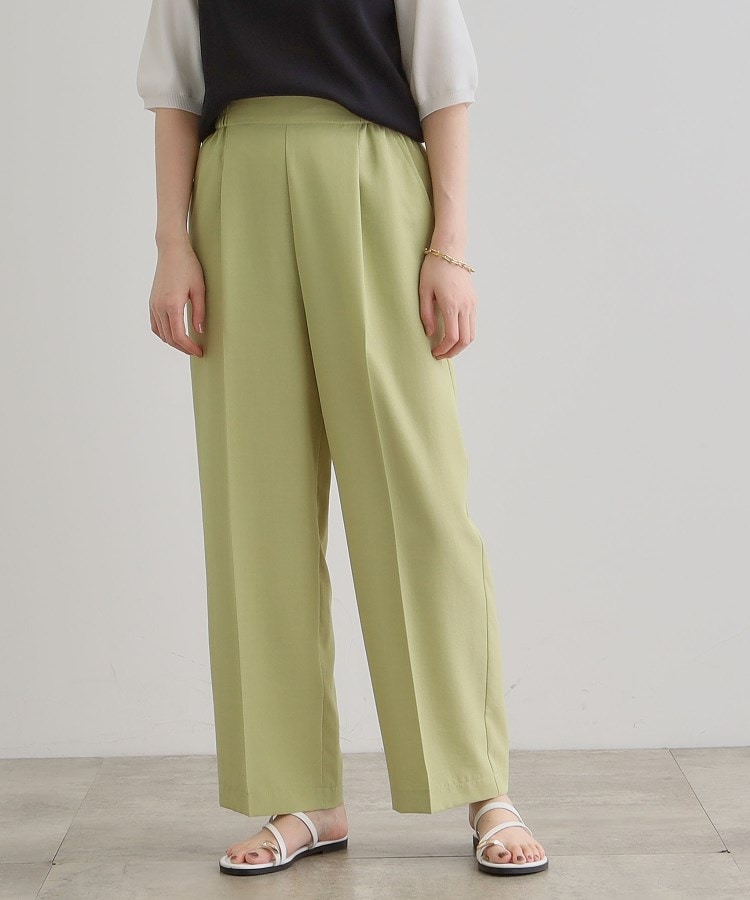 グローブ grove 麻調センタープレスワイドパンツ （モカブラウン(042)） モカブラウン(042)