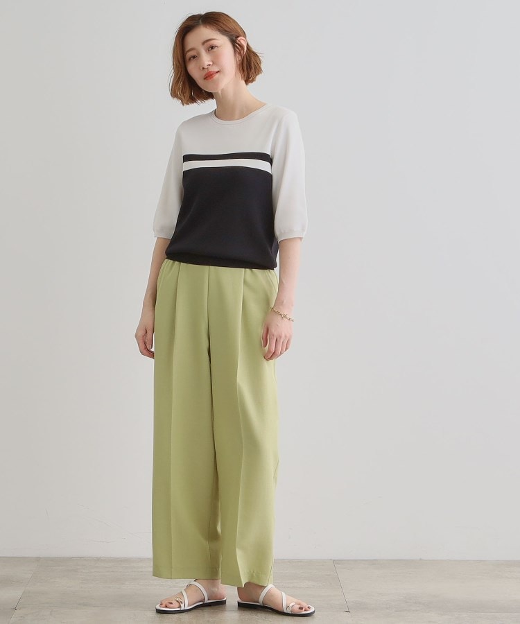 グローブ grove 麻調センタープレスワイドパンツ （モカブラウン(042)） モカブラウン(042)