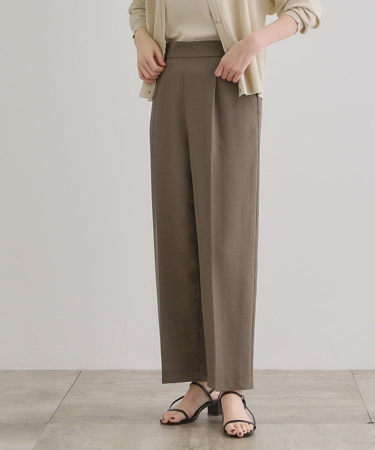 グローブ grove 麻調センタープレスワイドパンツ （モカブラウン(042)） モカブラウン(042)