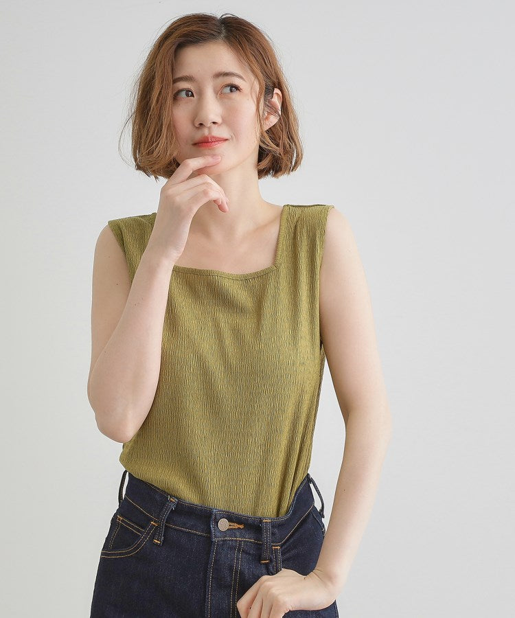 グローブ grove ジャカードスクエアネックタンク （グリーン(025)） グリーン(025)