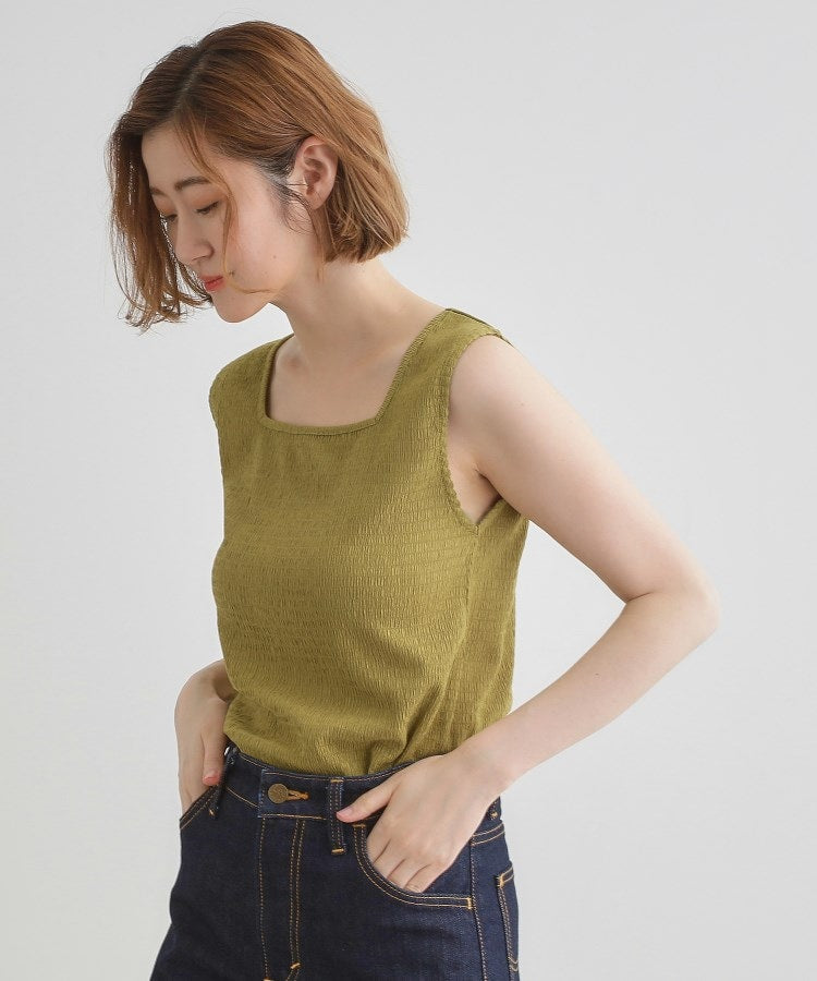 グローブ grove ジャカードスクエアネックタンク （グリーン(025)） グリーン(025)