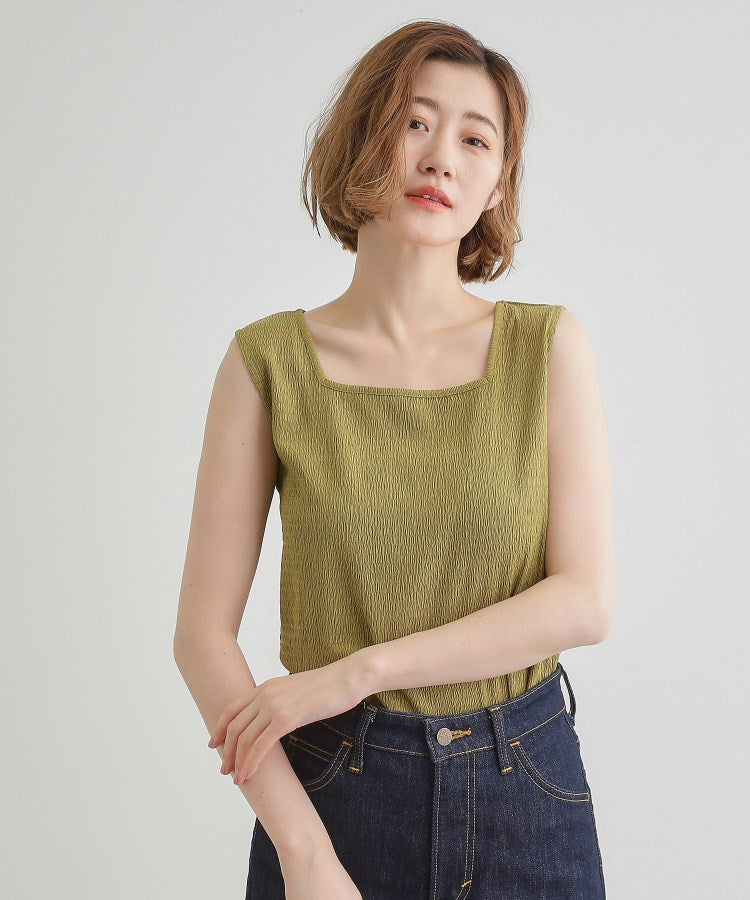 グローブ grove ジャカードスクエアネックタンク （グリーン(025)） グリーン(025)