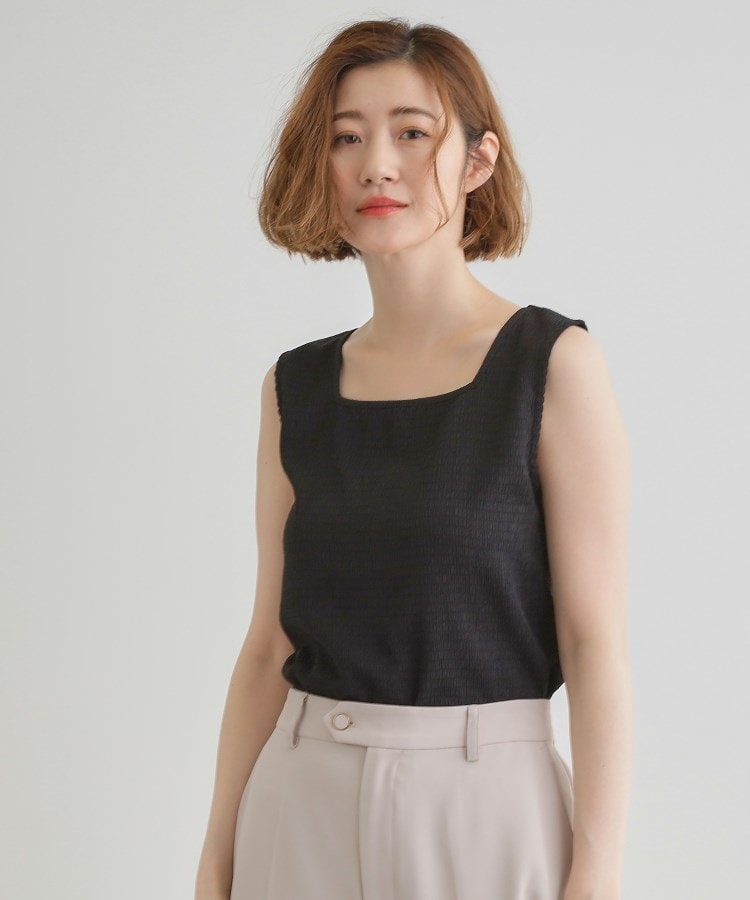 グローブ grove ジャカードスクエアネックタンク （ブラック(019)） ブラック(019)