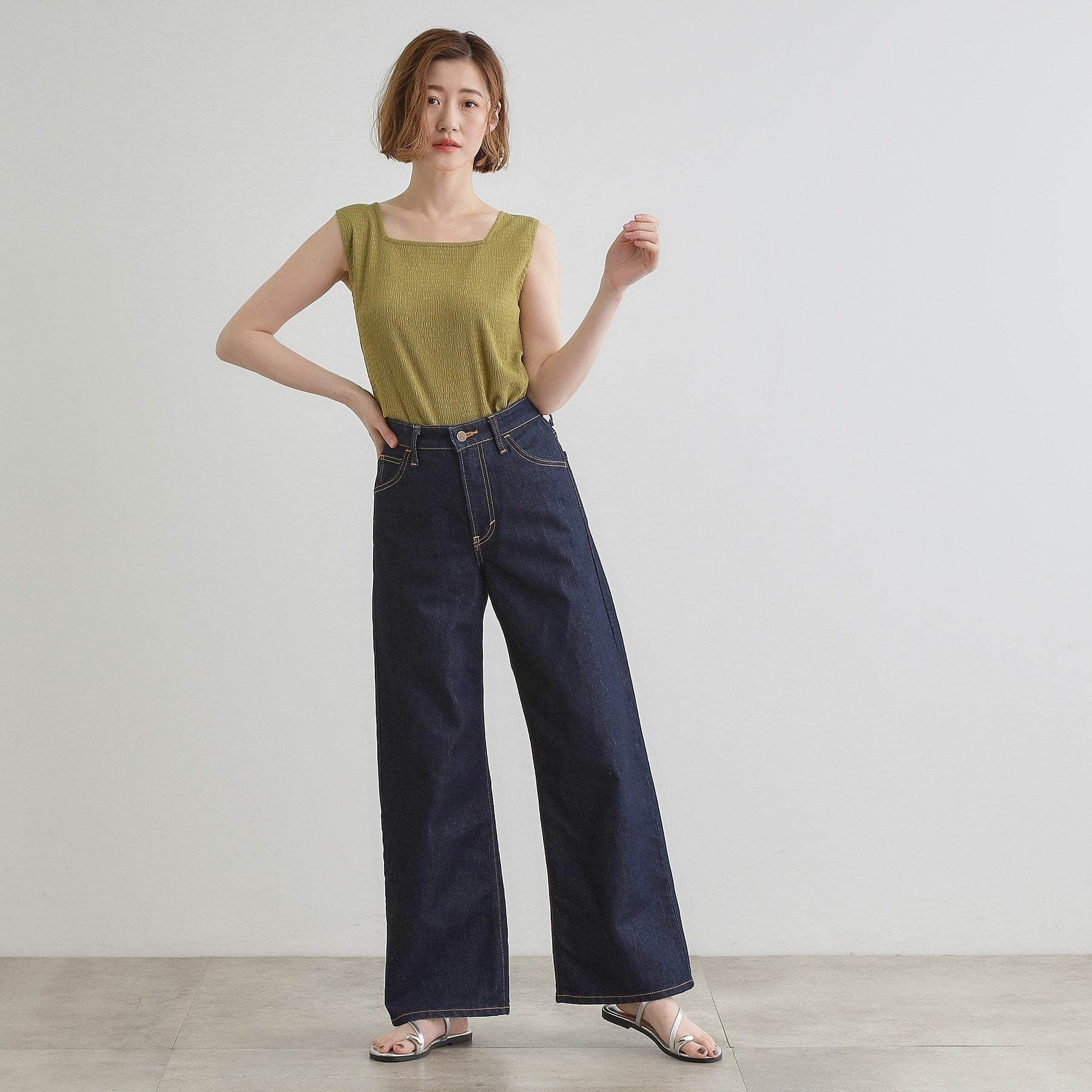 グローブ grove ジャカードスクエアネックタンク （グリーン(025)） グリーン(025)