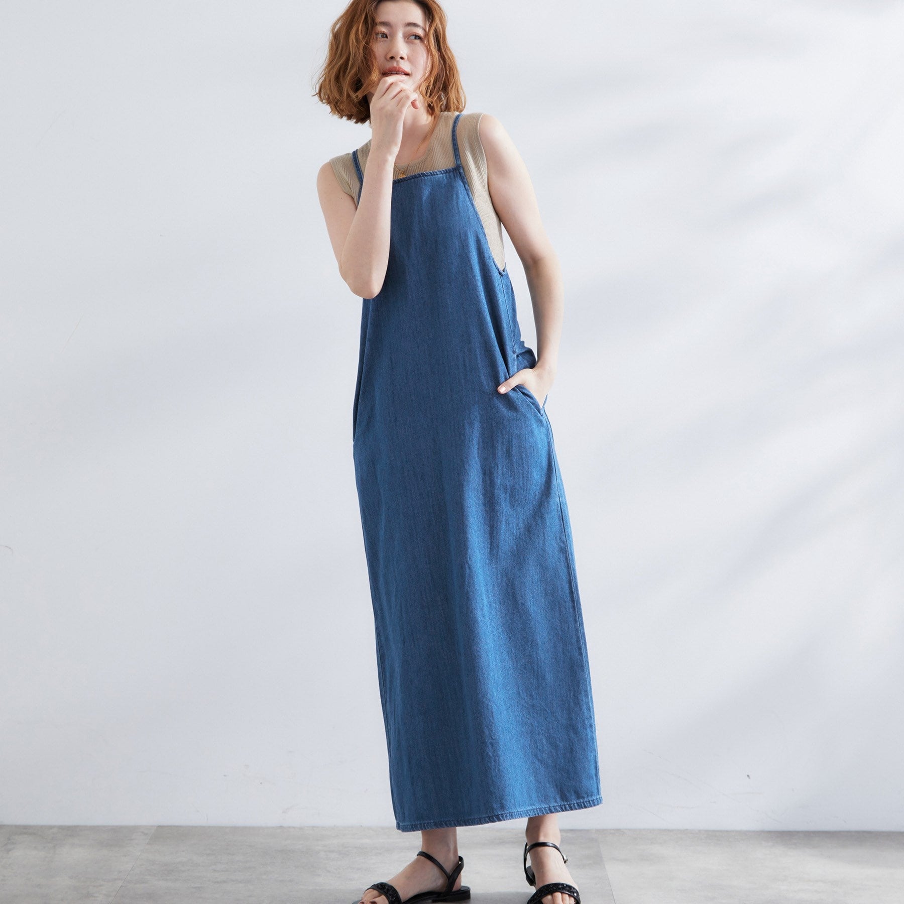 グローブ grove 【Lee】DENIM CAMISOLE DRESS （ネイビー(094)） ネイビー(094)