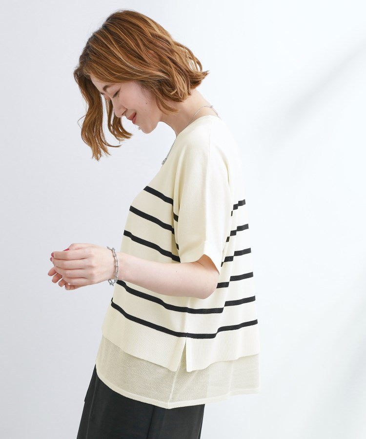 グローブ grove 【夏に嬉しい機能付き】やわらかドライタッチレイヤードライクニット （グレー(012)） グレー(012)