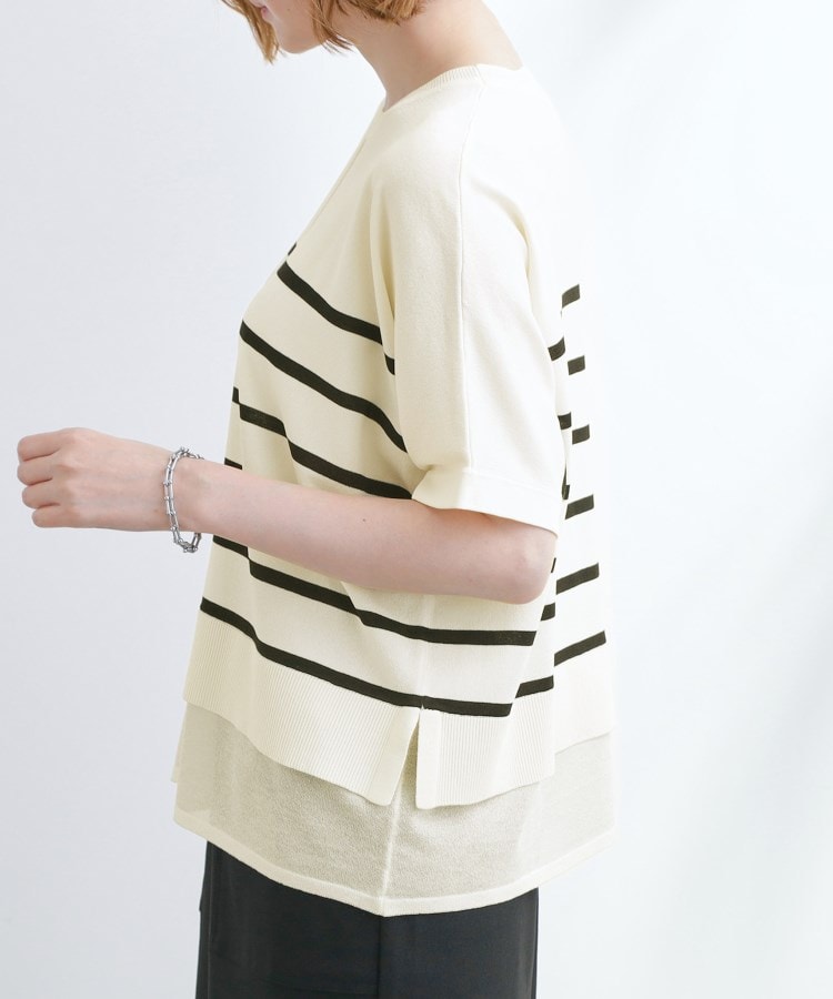 グローブ grove 【夏に嬉しい機能付き】やわらかドライタッチレイヤードライクニット （グレー(012)） グレー(012)