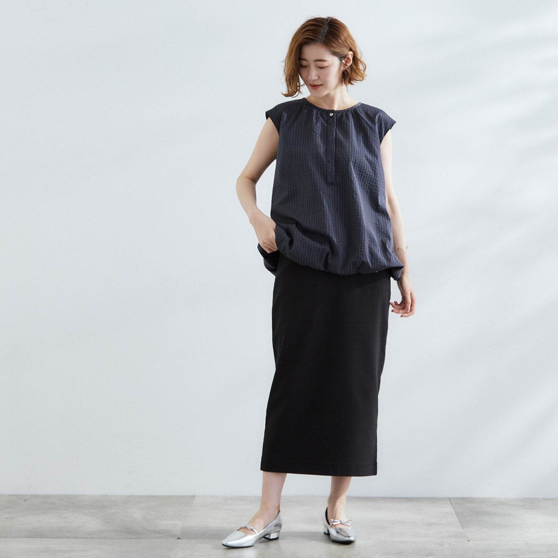 グローブ grove ストライプバルーンブラウス （オフホワイト(303)） オフホワイト(303)