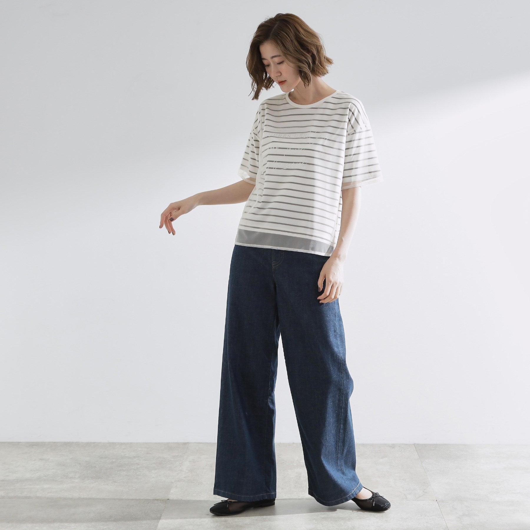 グローブ grove チュールレイヤードTシャツ （ブラック(019)） ブラック(019)