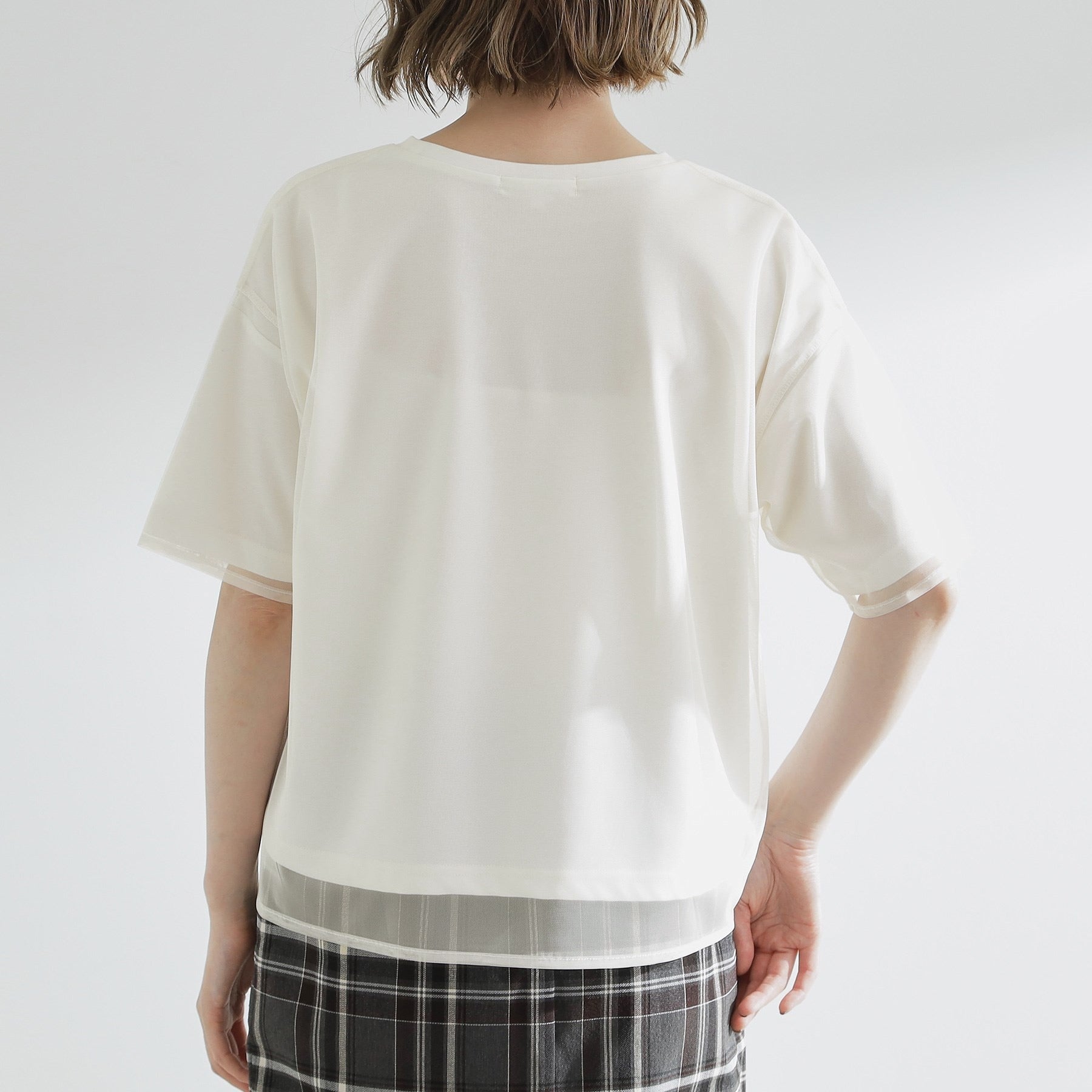 グローブ grove チュールレイヤードTシャツ （ブラック(019)） ブラック(019)