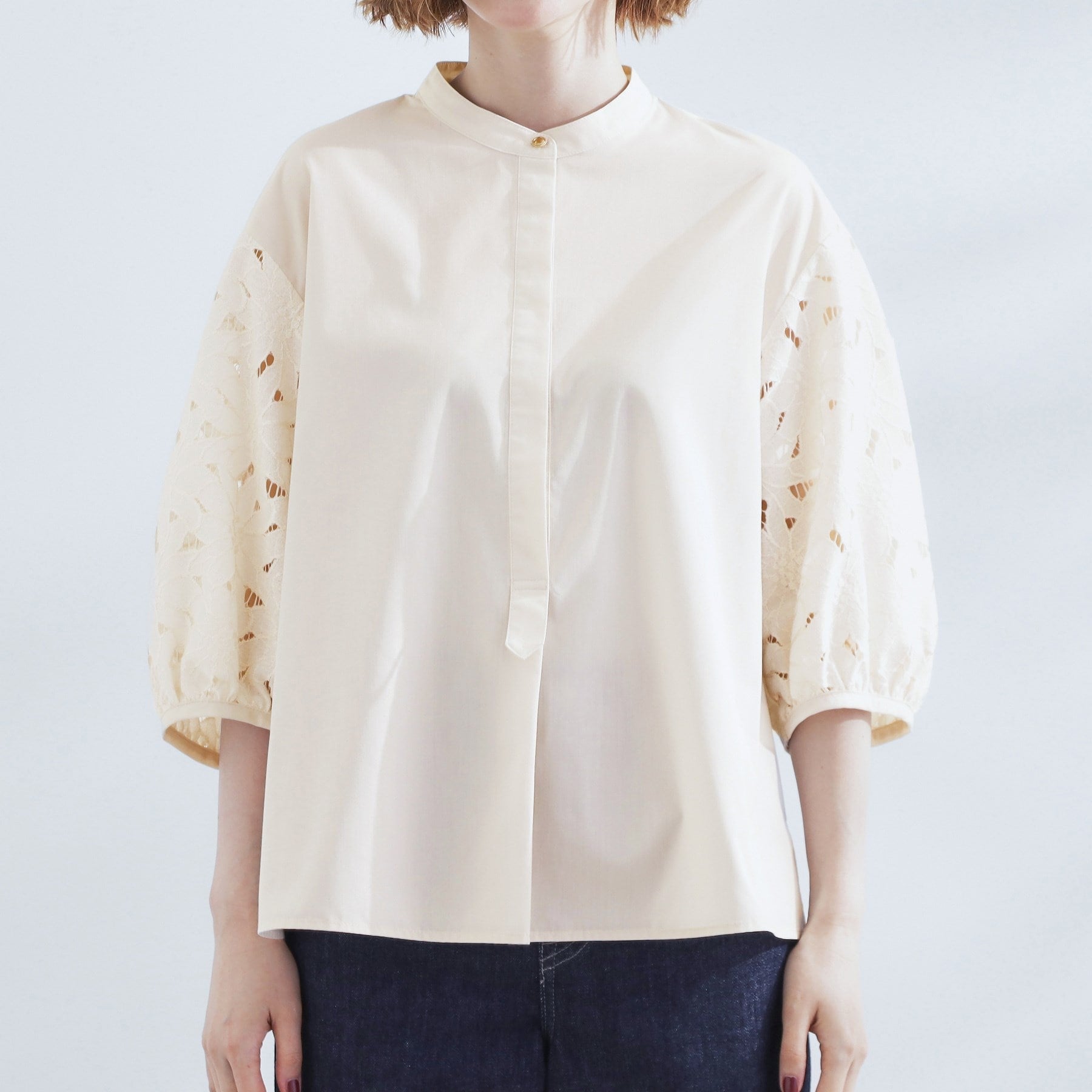 グローブ grove エシカル袖刺繍ブラウス （アイボリー(004)） アイボリー(004)