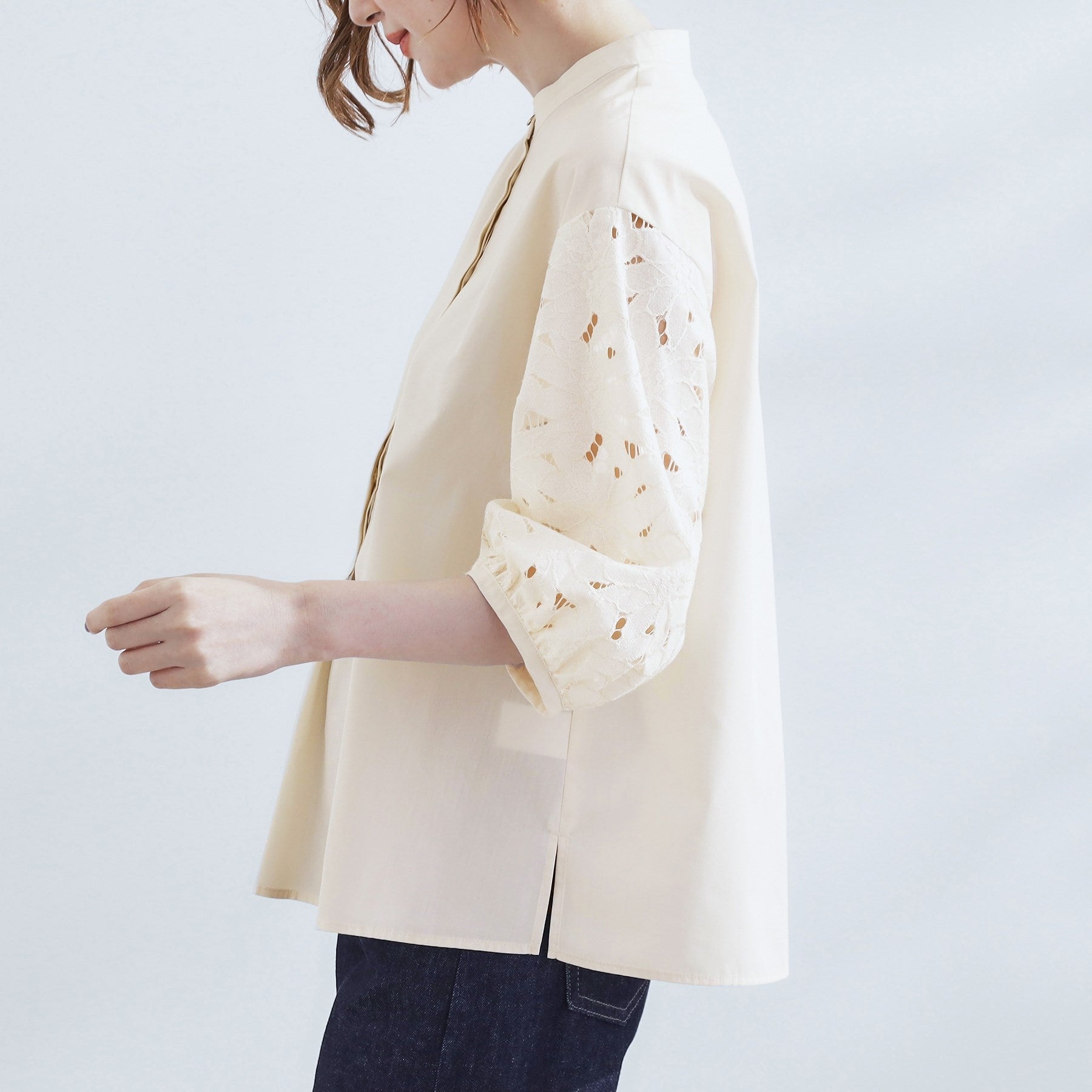 グローブ grove エシカル袖刺繍ブラウス （アイボリー(004)） アイボリー(004)