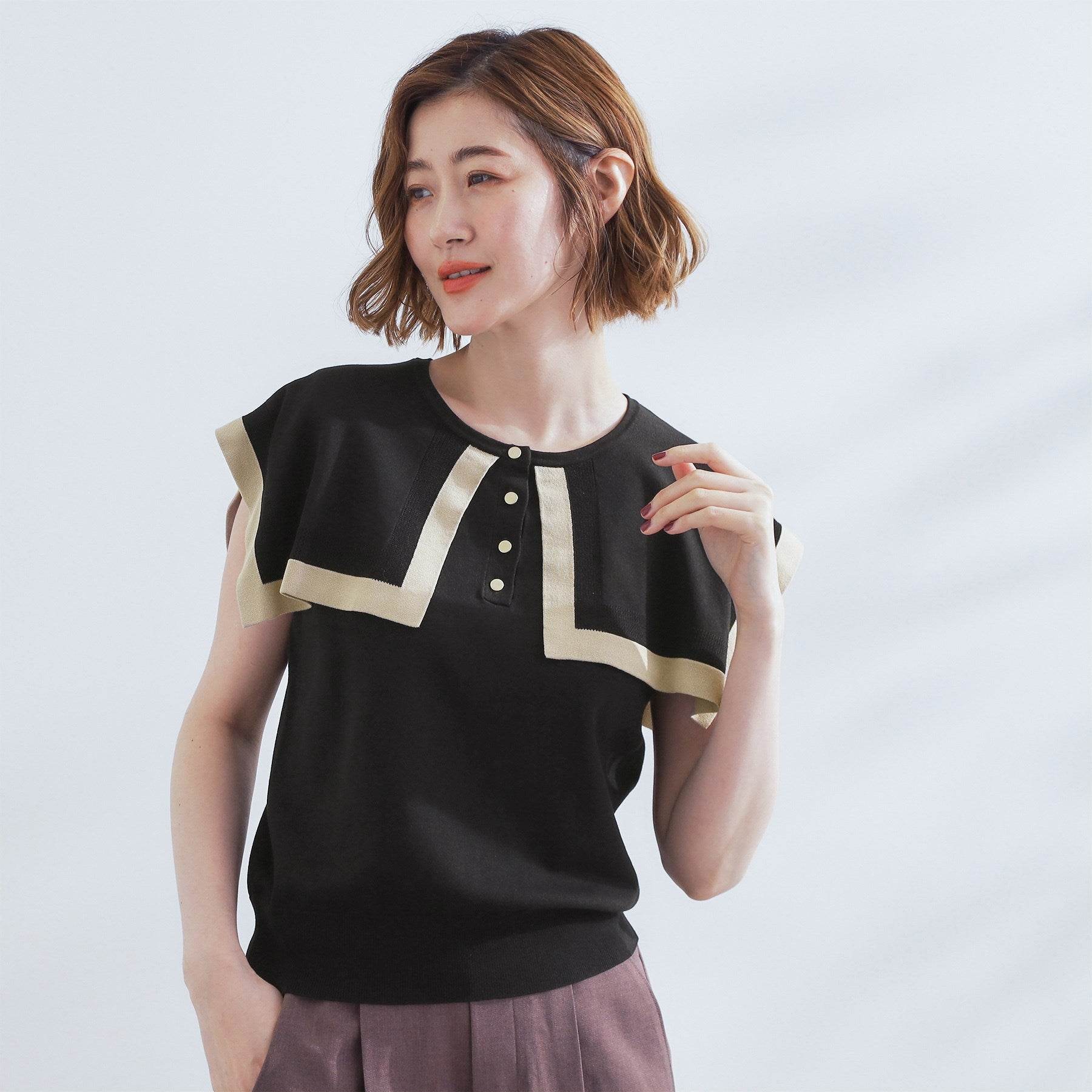 グローブ grove セーラーカラーニット （ブラック(519)） ブラック(519)