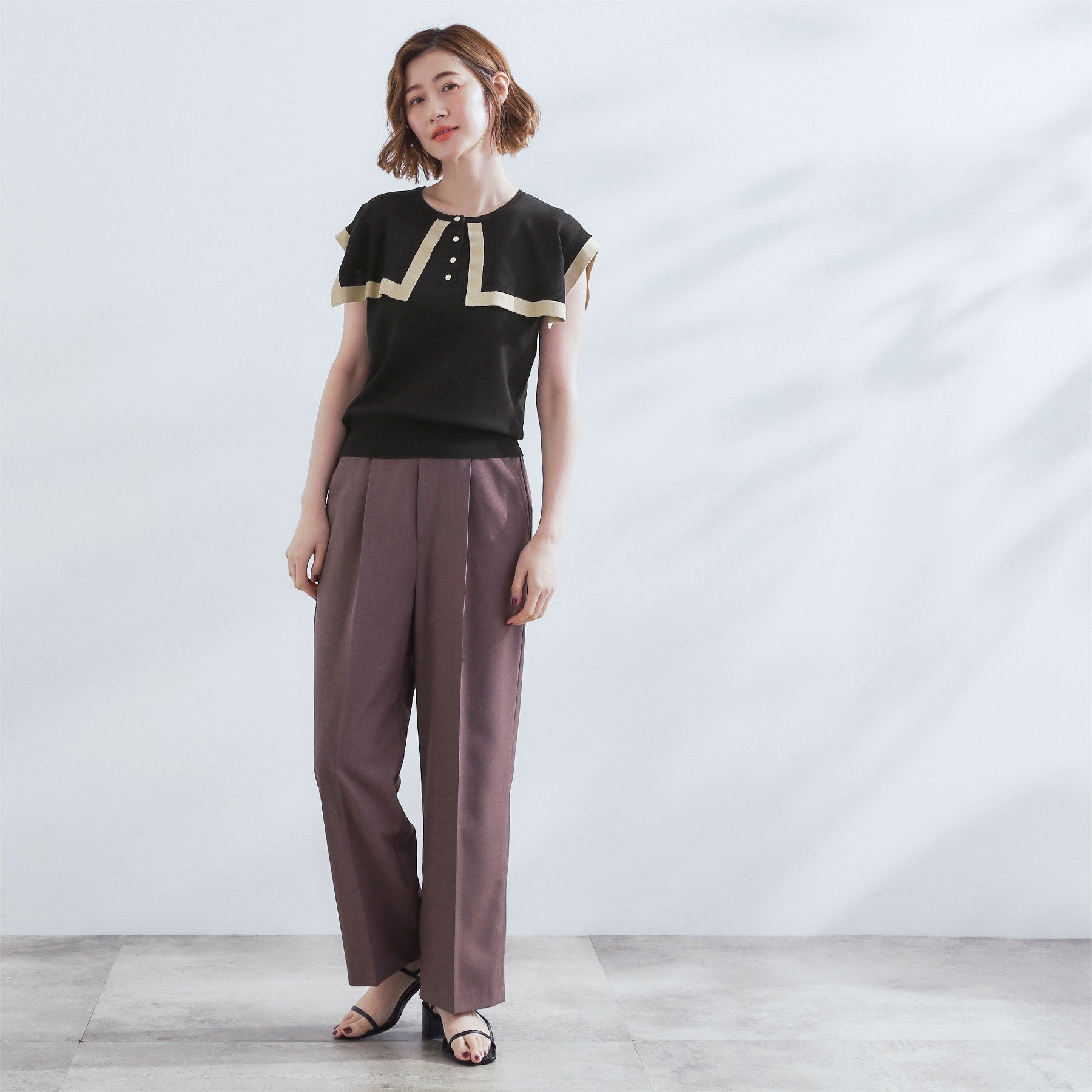 グローブ grove セーラーカラーニット （ブラック(519)） ブラック(519)