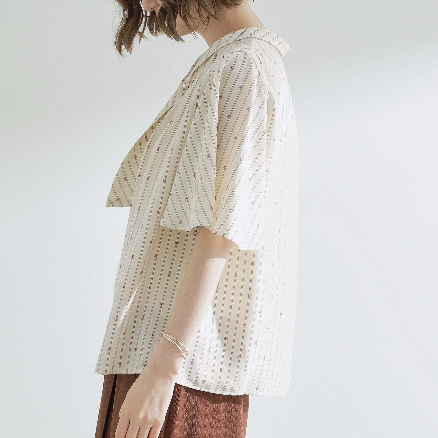 グローブ grove パール調ピン付ボウタイブラウス （スミクロ(018)） スミクロ(018)