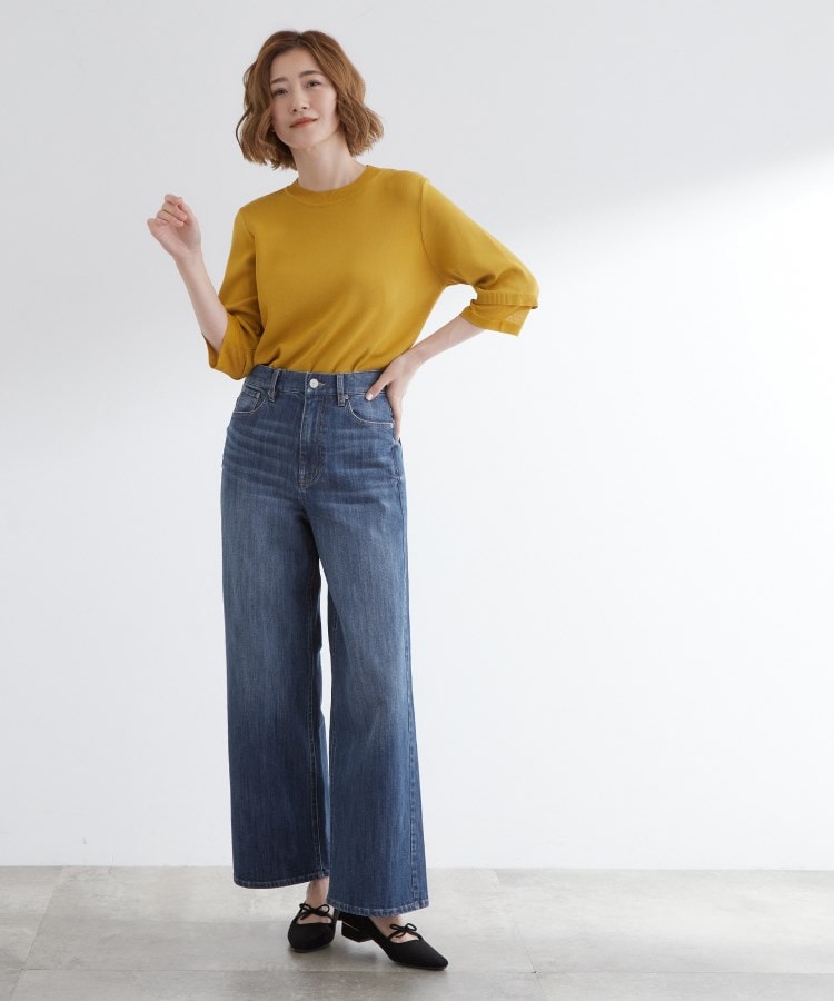 グローブ grove デニムバギーパンツ （ブルー(093)） ブルー(093)