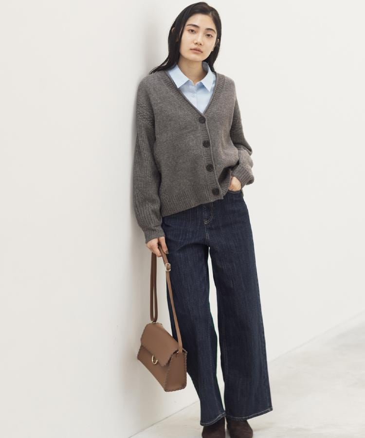 グローブ grove デニムバギーパンツ （ブルー(093)） ブルー(093)