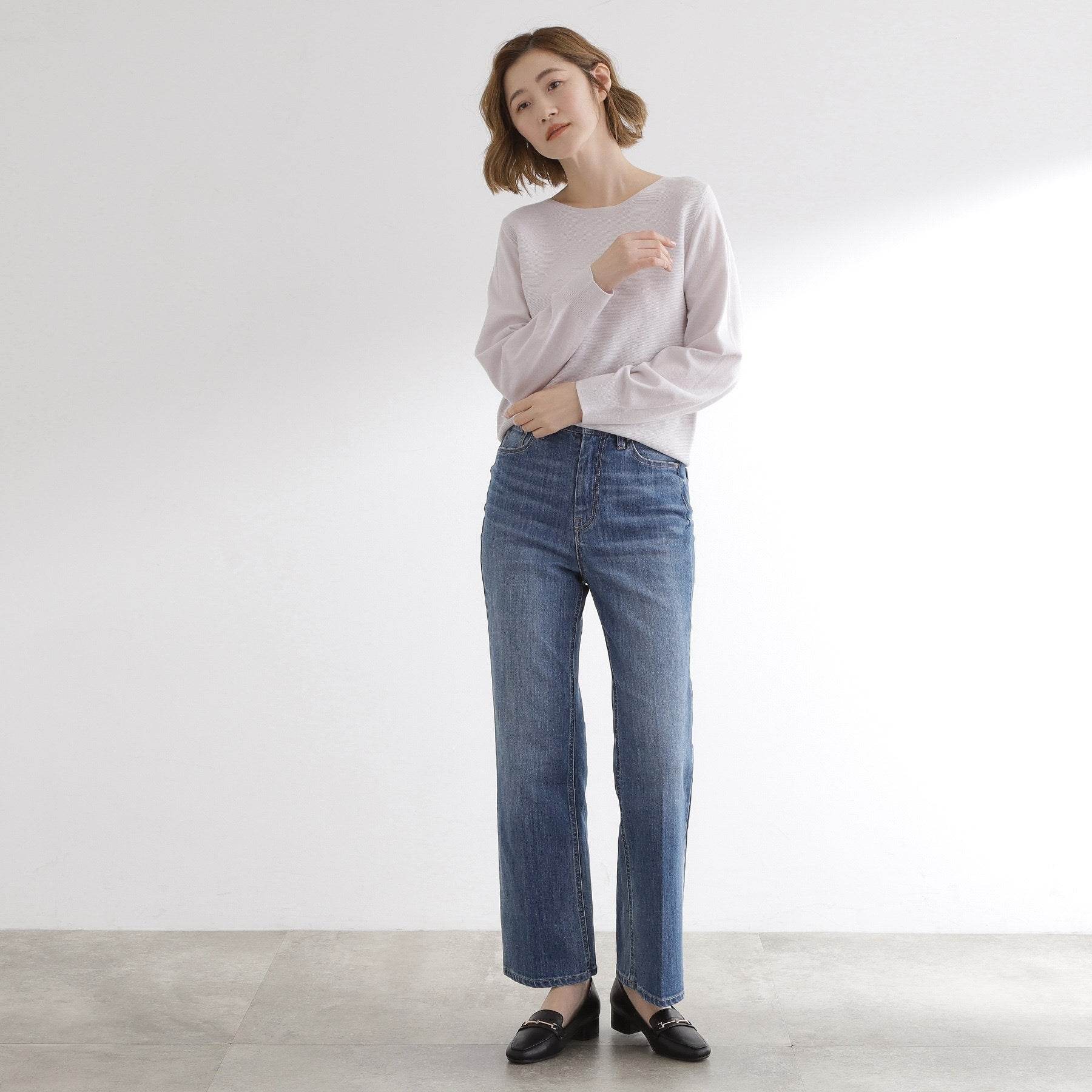 グローブ grove 【毛玉軽減】ガーターボートネックプルオーバー （オフホワイト(003)） オフホワイト(003)