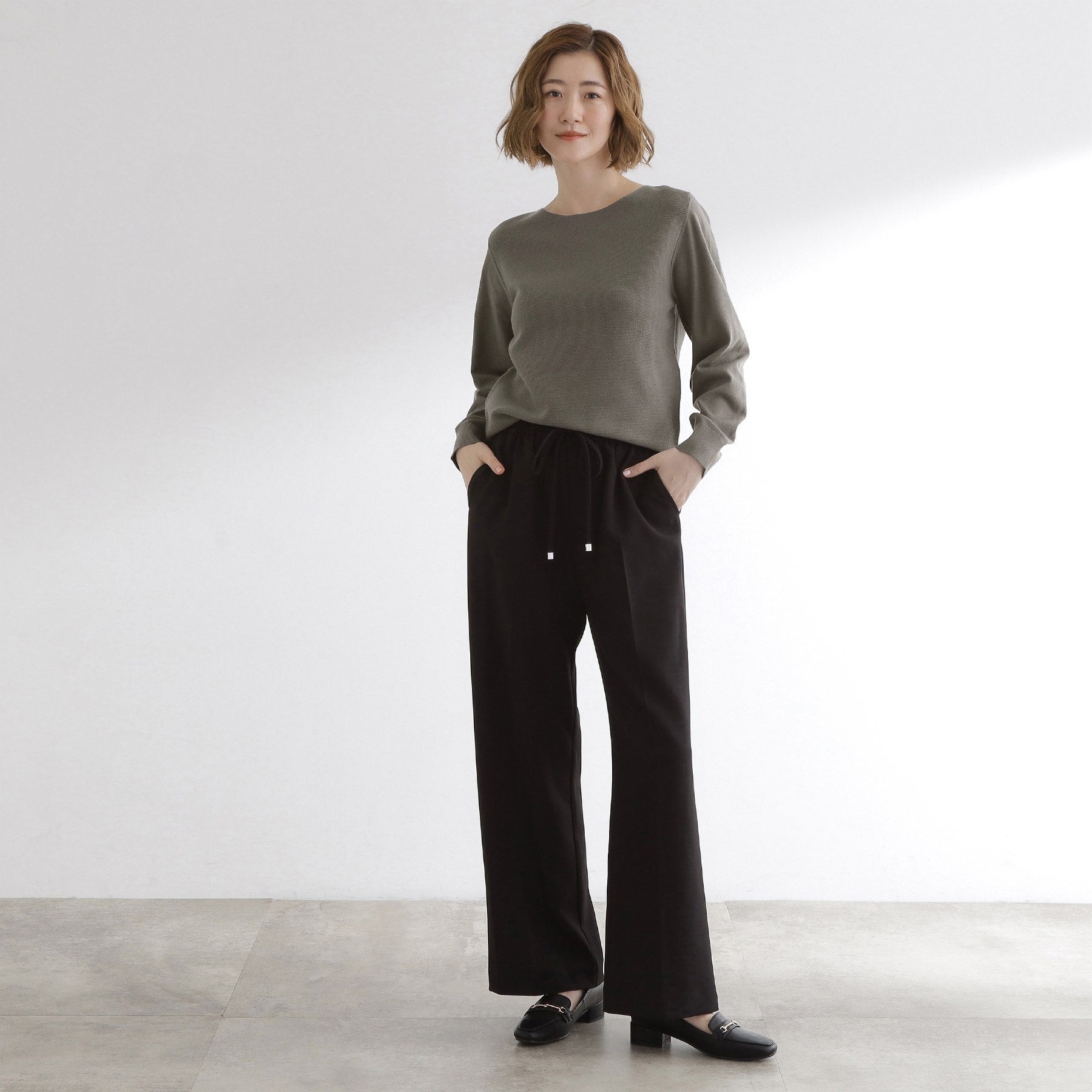 グローブ grove 【毛玉軽減】ガーターボートネックプルオーバー （オフホワイト(003)） オフホワイト(003)