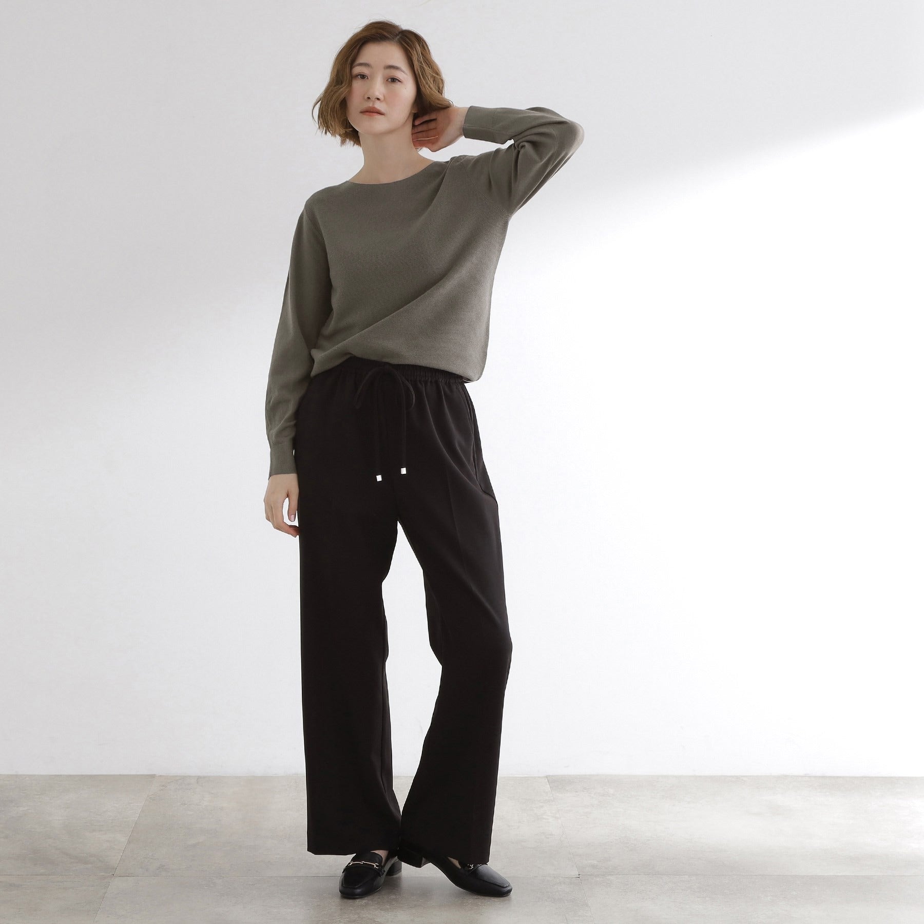 グローブ grove 【毛玉軽減】ガーターボートネックプルオーバー （オフホワイト(003)） オフホワイト(003)