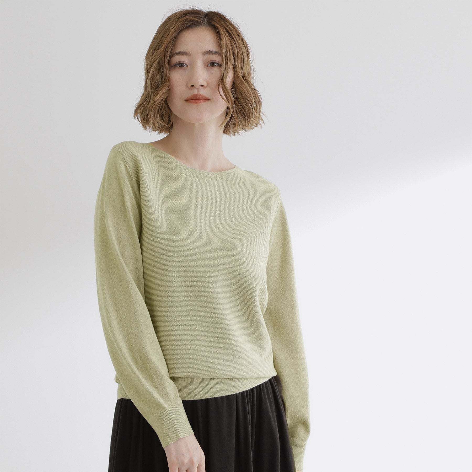 グローブ grove 【毛玉軽減】ガーターボートネックプルオーバー （オフホワイト(003)） オフホワイト(003)