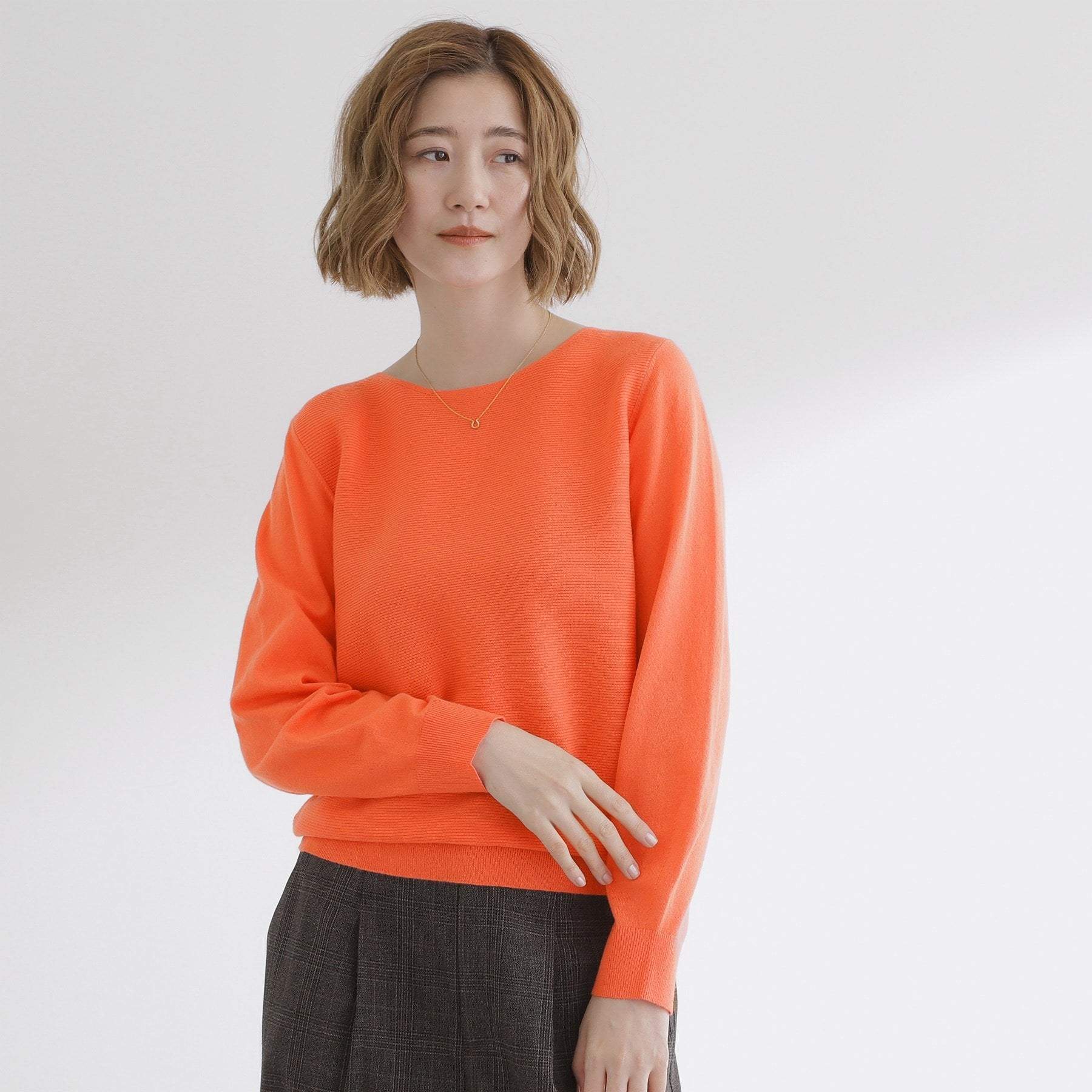 グローブ grove 【毛玉軽減】ガーターボートネックプルオーバー （オフホワイト(003)） オフホワイト(003)