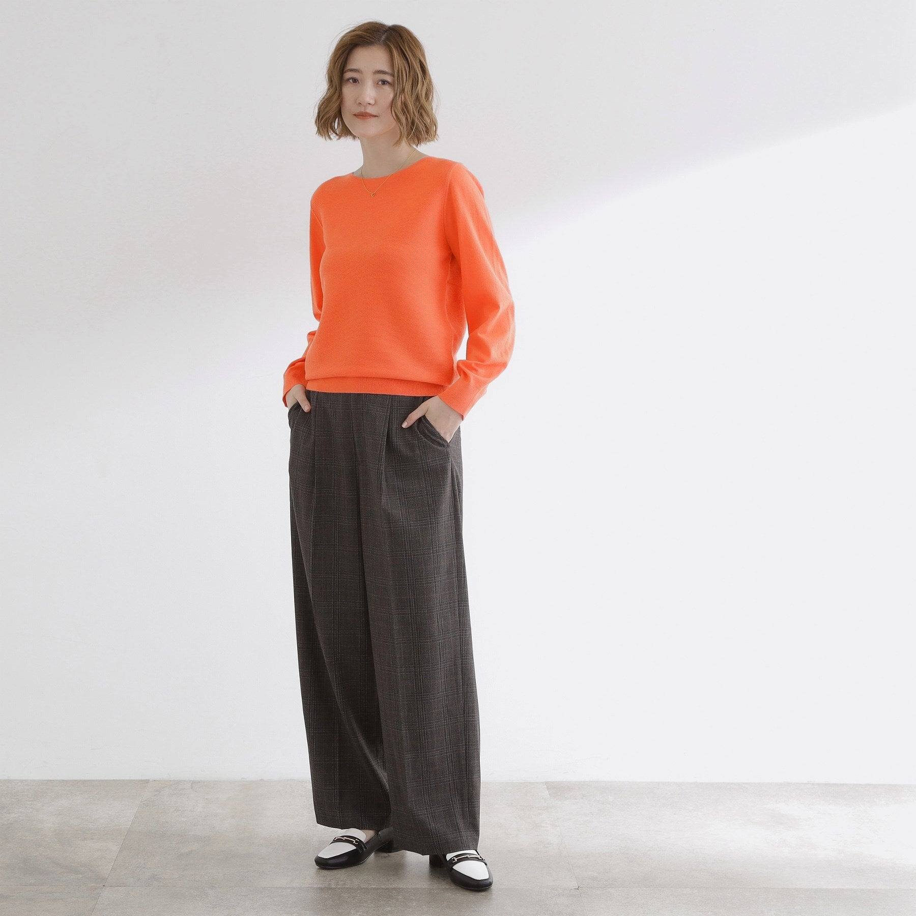 グローブ grove 【毛玉軽減】ガーターボートネックプルオーバー （オフホワイト(003)） オフホワイト(003)