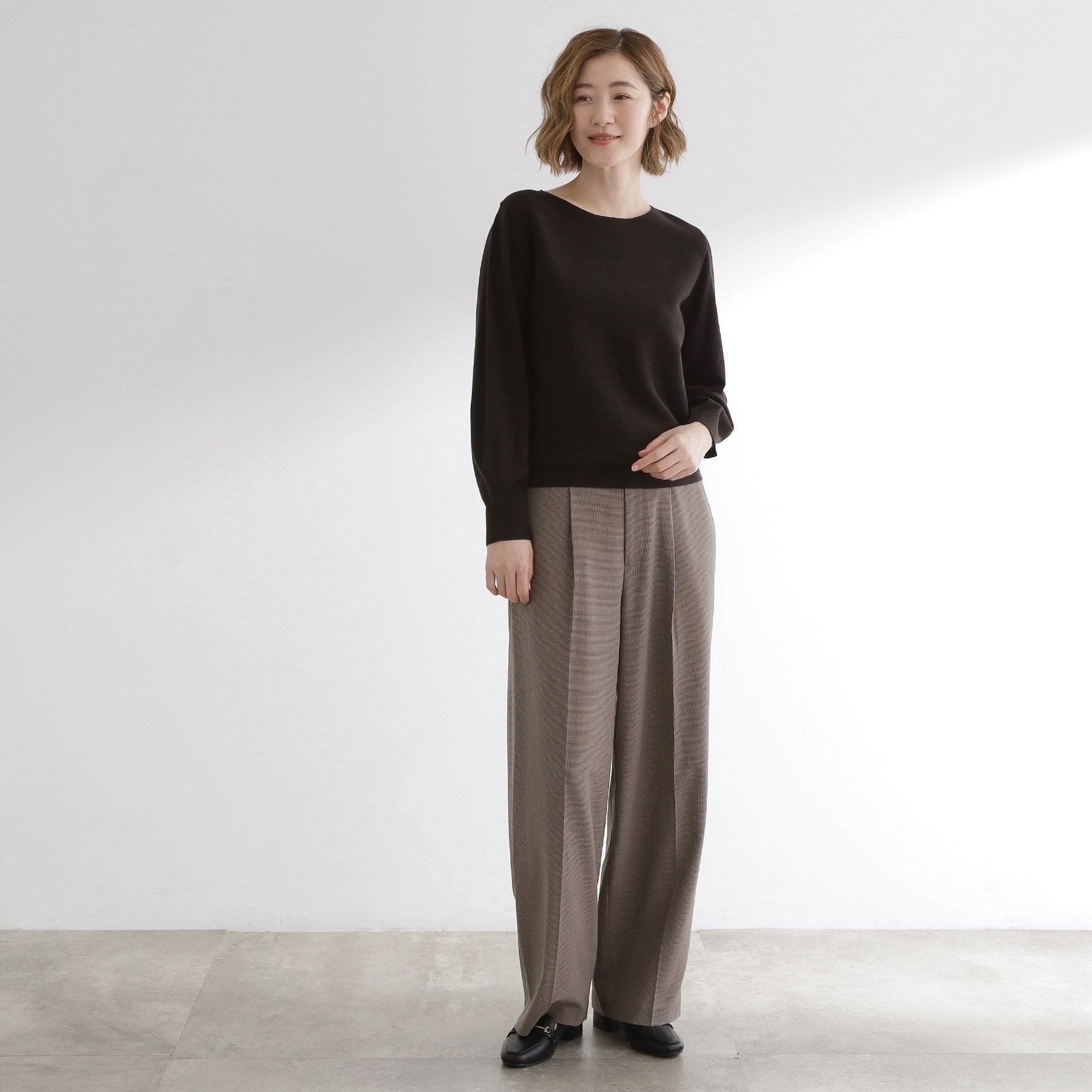 グローブ grove 【毛玉軽減】ガーターボートネックプルオーバー （オフホワイト(003)） オフホワイト(003)