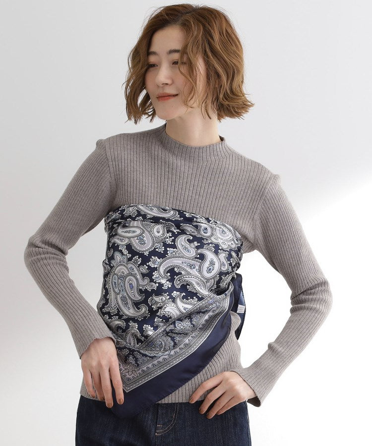 グローブ grove 大判プリントスカーフ （ネイビー(094)） ネイビー(094)