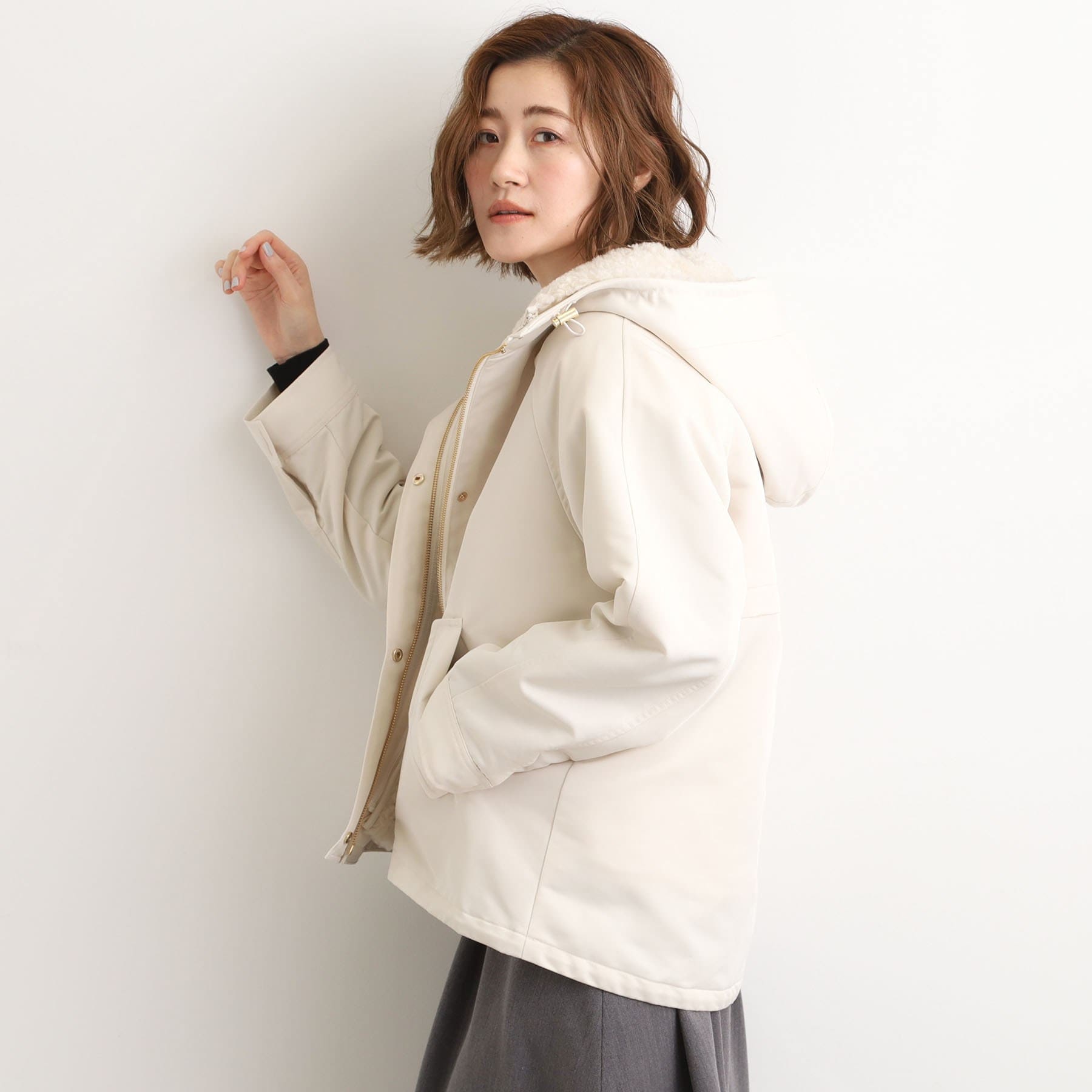 グローブ grove ボアライナーセット3WAYショートマウンテンパーカ （ブラック(019)） ブラック(019)