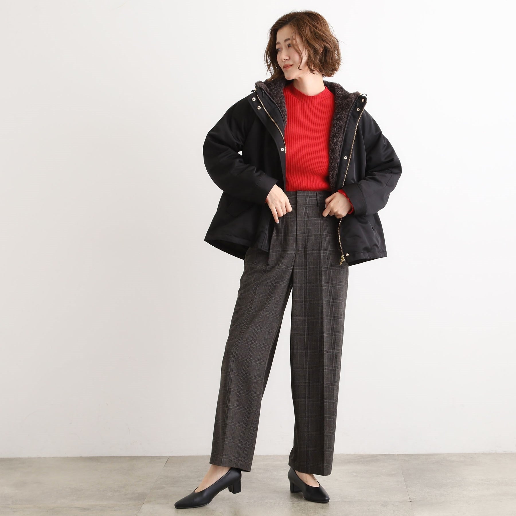 グローブ grove ボアライナーセット3WAYショートマウンテンパーカ （ブラック(019)） ブラック(019)