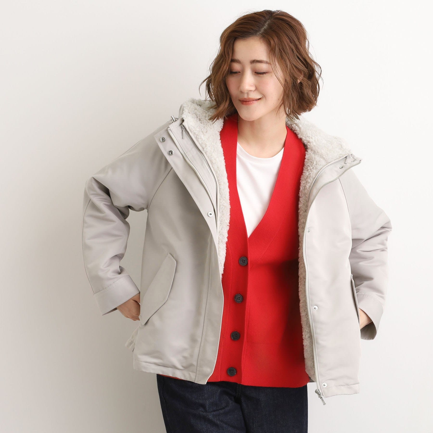 グローブ grove ボアライナーセット3WAYショートマウンテンパーカ （ブラック(019)） ブラック(019)