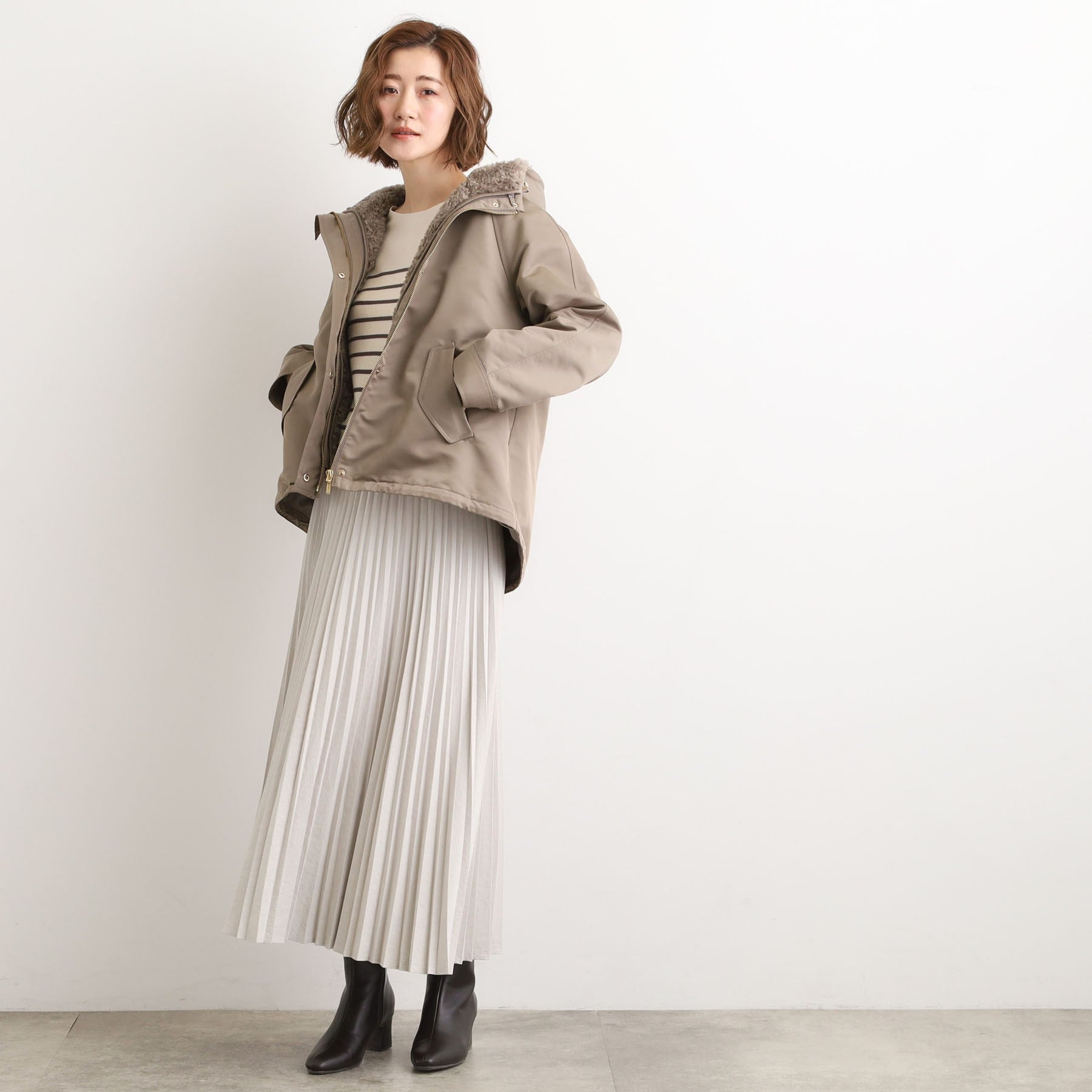 グローブ grove ボアライナーセット3WAYショートマウンテンパーカ （ブラック(019)） ブラック(019)