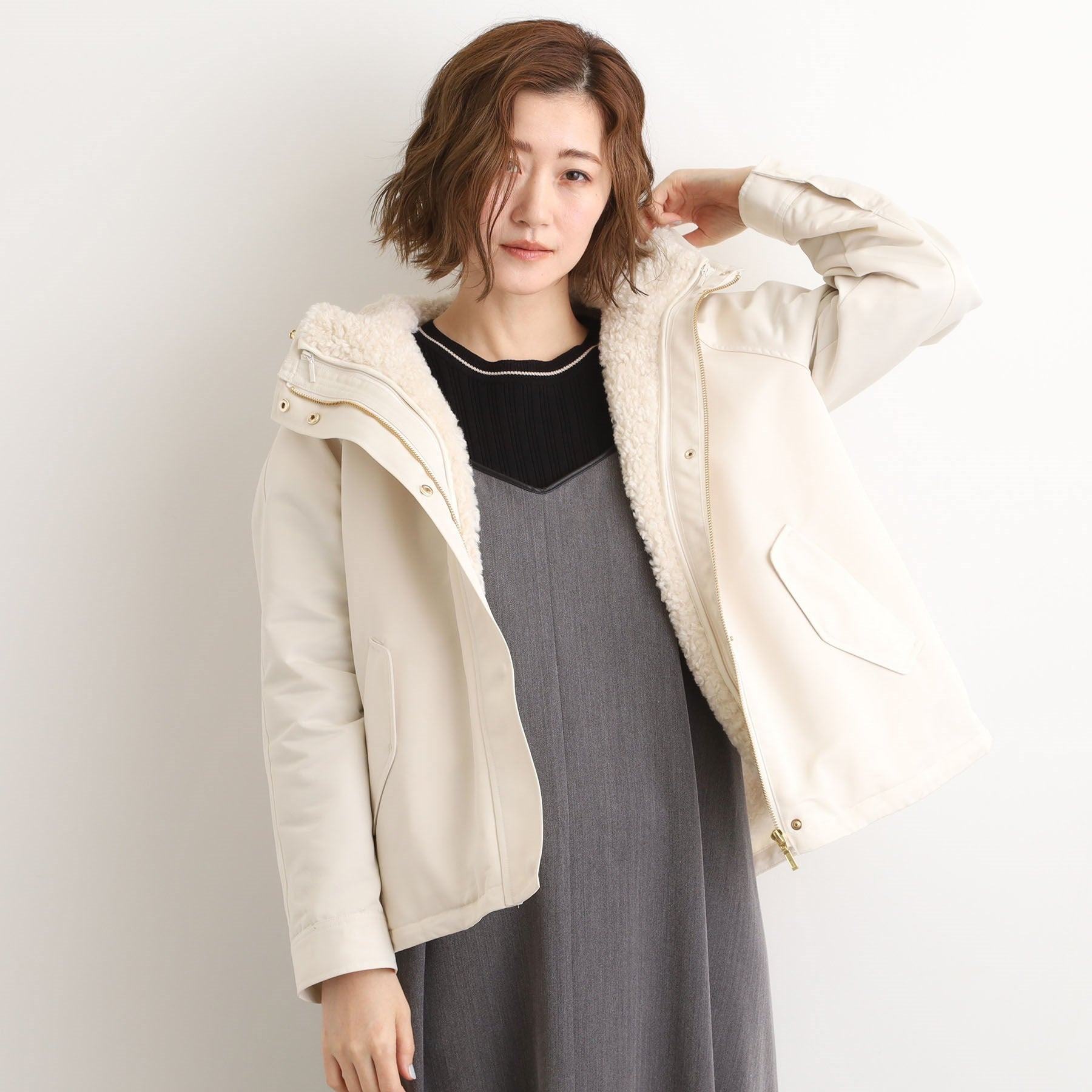 グローブ grove ボアライナーセット3WAYショートマウンテンパーカ （オフホワイト(003)） オフホワイト(003)