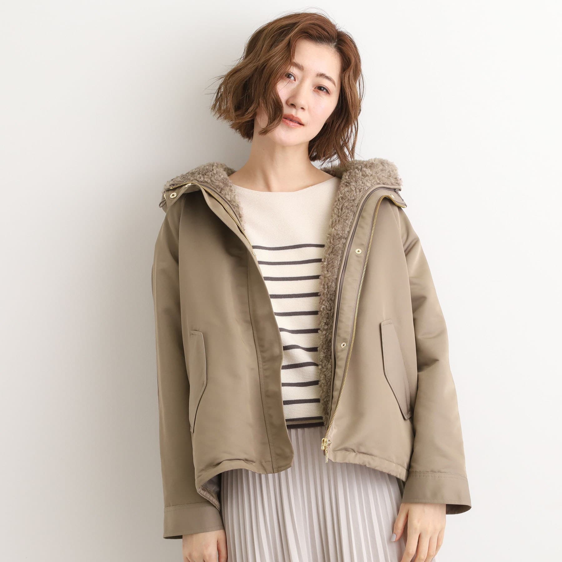 グローブ grove ボアライナーセット3WAYショートマウンテンパーカ （モカ(054)） モカ(054)