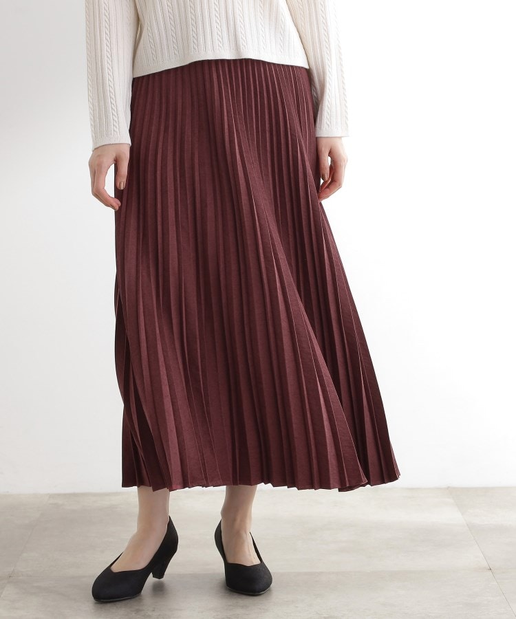 グローブ grove スエード調プリーツスカート （グレージュ(050)） グレージュ(050)