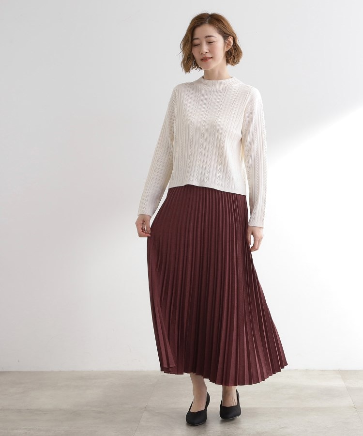 グローブ grove スエード調プリーツスカート （グレージュ(050)） グレージュ(050)