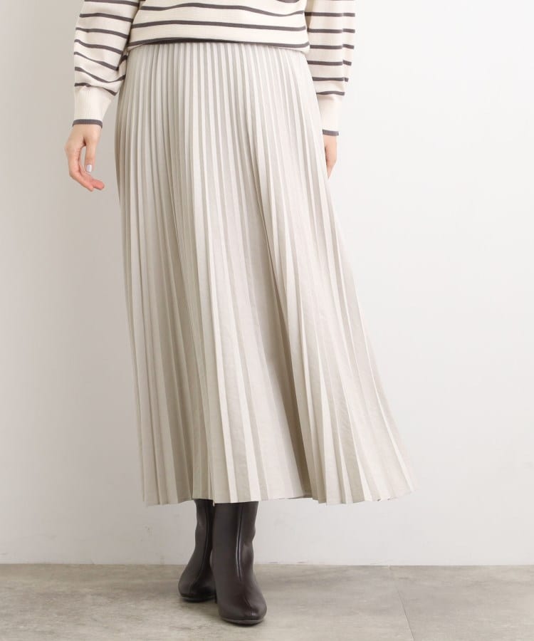 グローブ grove スエード調プリーツスカート （グレージュ(050)） グレージュ(050)