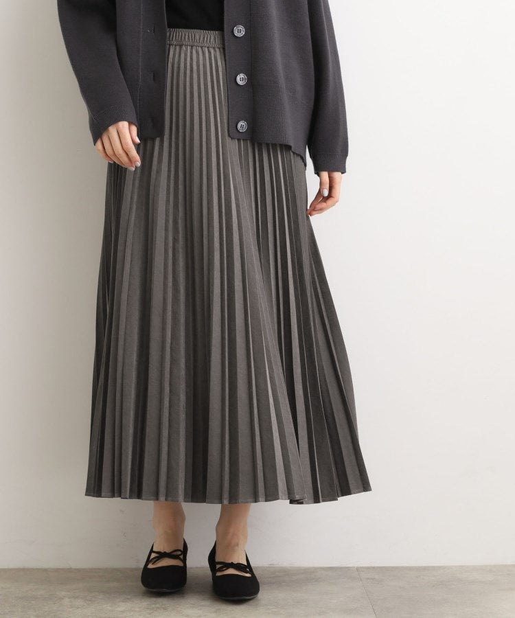 グローブ grove スエード調プリーツスカート （グレージュ(050)） グレージュ(050)