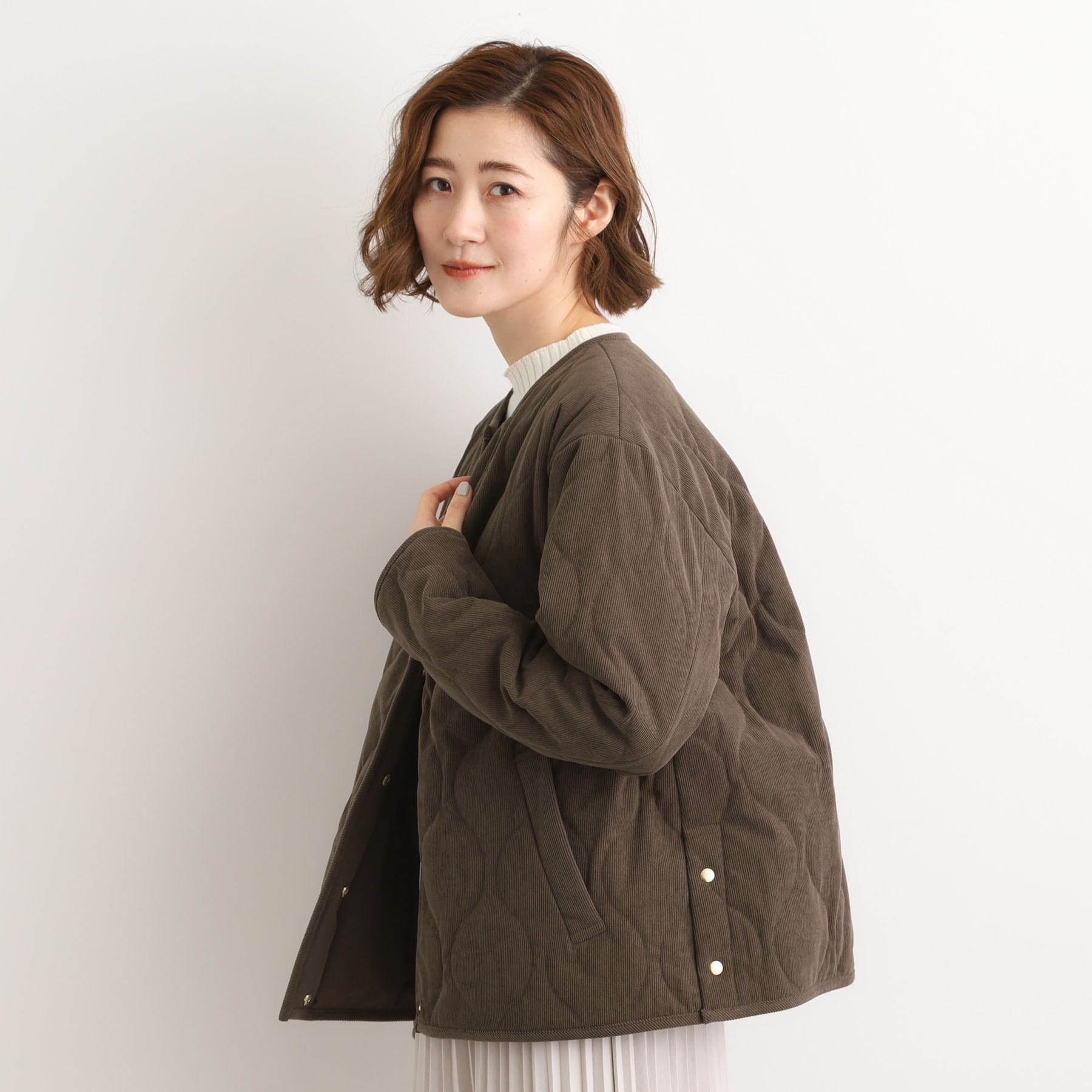 グローブ grove コーデュロイ リバーシブル中綿ジャケット （ブラウン(043)） ブラウン(043)