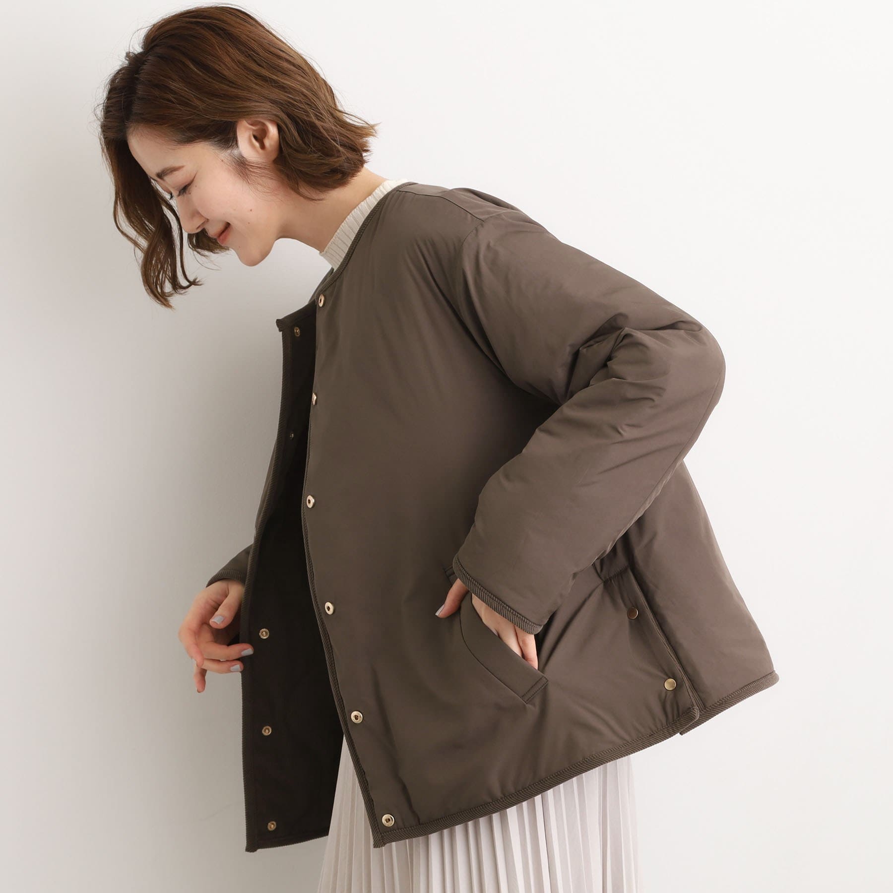 グローブ grove コーデュロイ リバーシブル中綿ジャケット （ブラウン(043)） ブラウン(043)