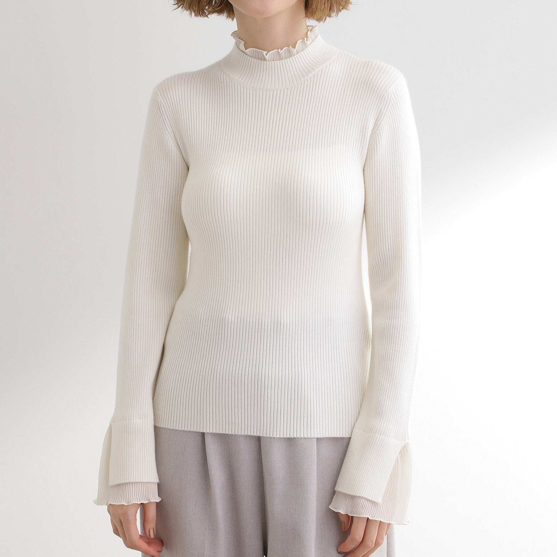 グローブ grove プリーツレイヤードニットプルオーバー （オフホワイト(003)） オフホワイト(003)