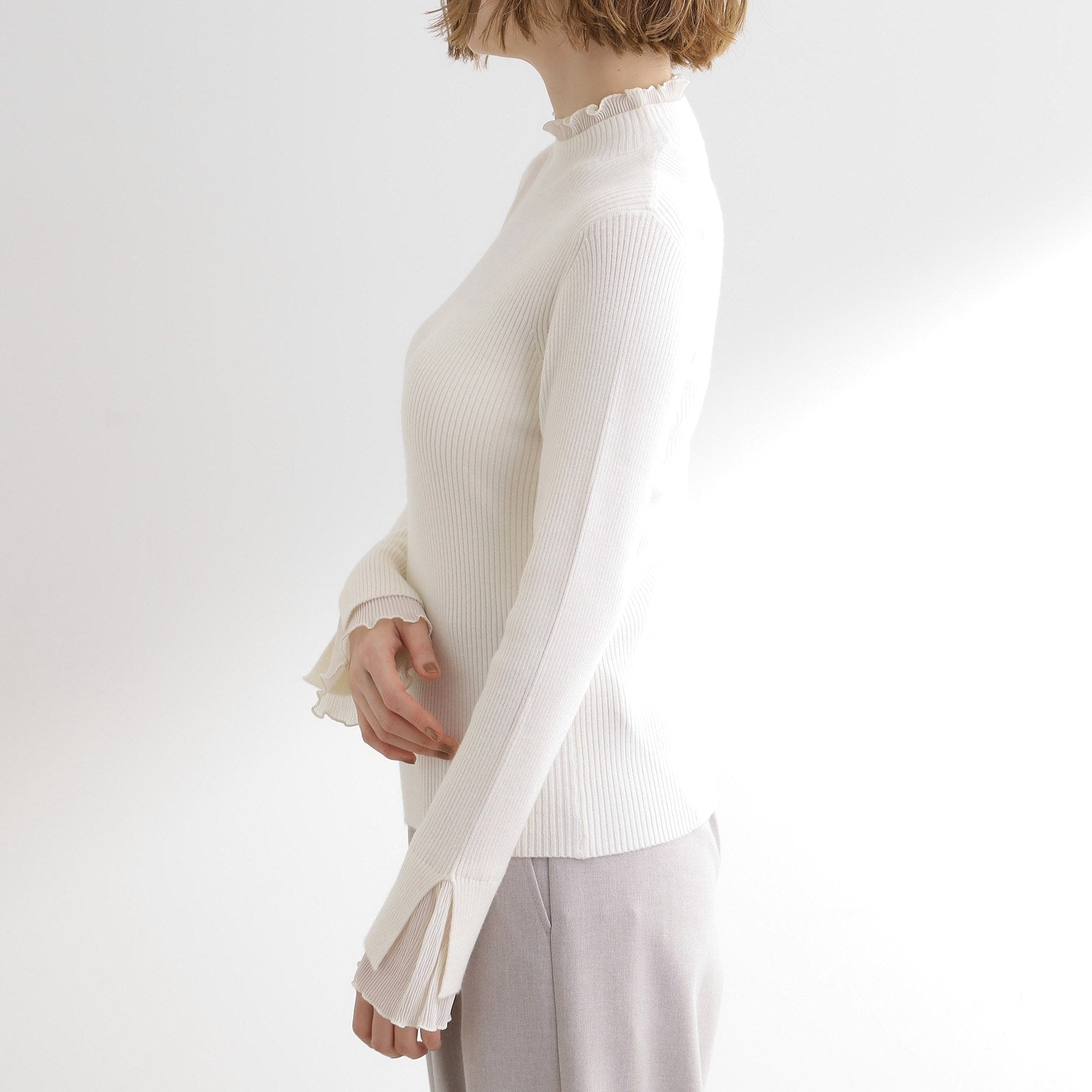 グローブ grove プリーツレイヤードニットプルオーバー （オフホワイト(003)） オフホワイト(003)