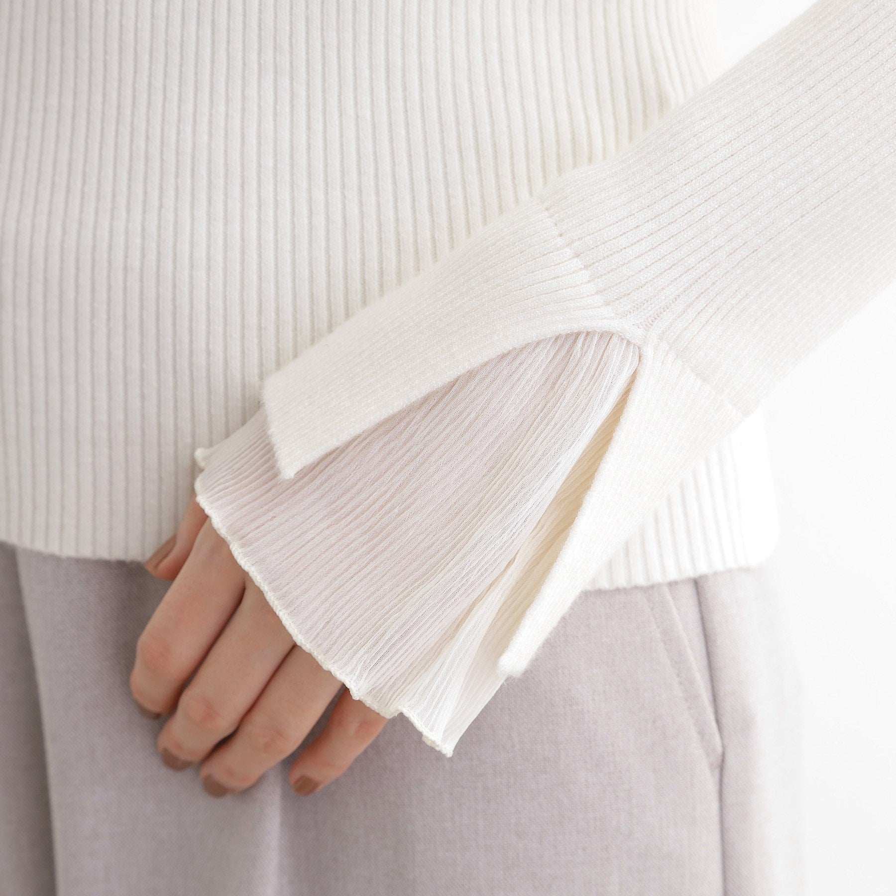 グローブ grove プリーツレイヤードニットプルオーバー （オフホワイト(003)） オフホワイト(003)