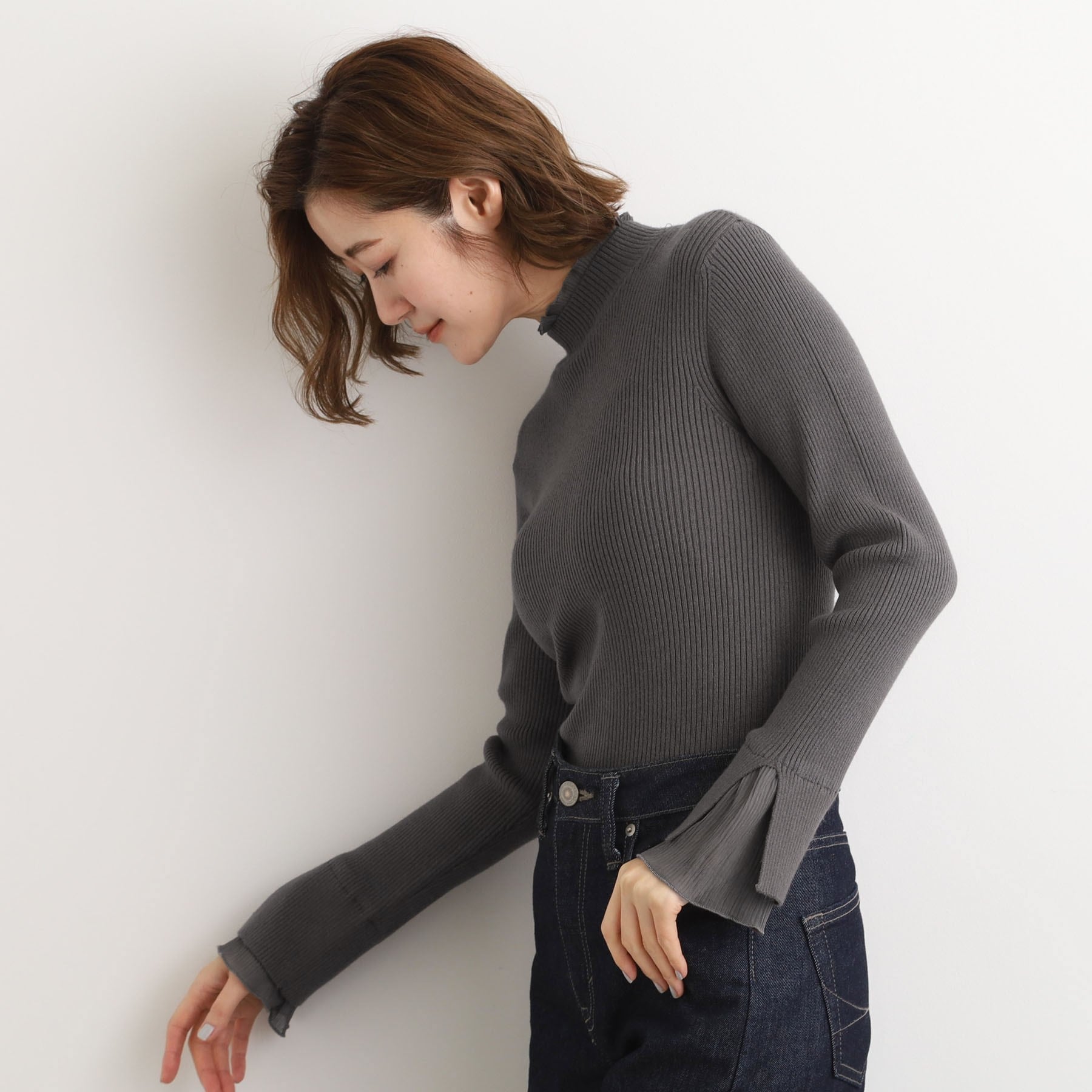 グローブ grove プリーツレイヤードニットプルオーバー （オフホワイト(003)） オフホワイト(003)